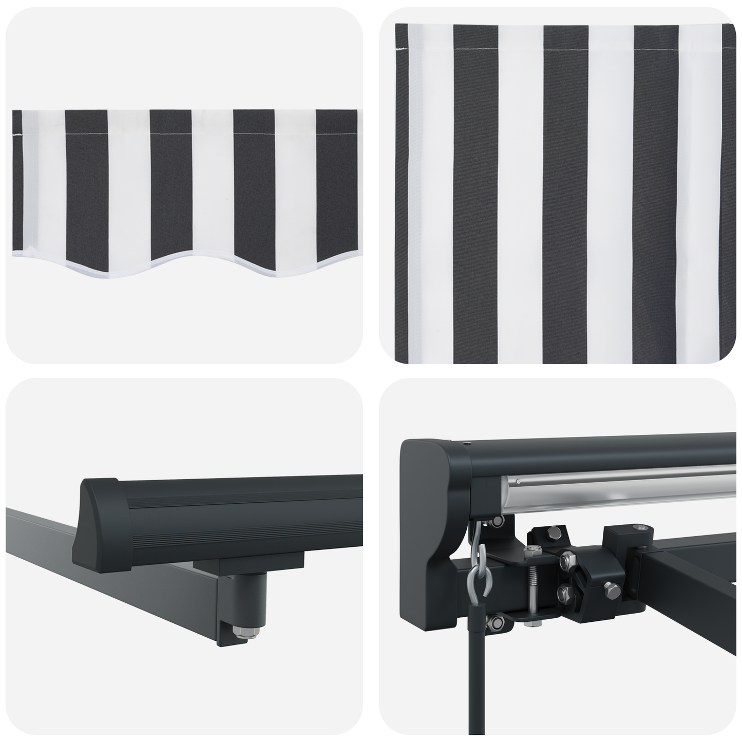 Utrækkelig Markise Anthracit og Hvid 350x250 Cm - billede 8