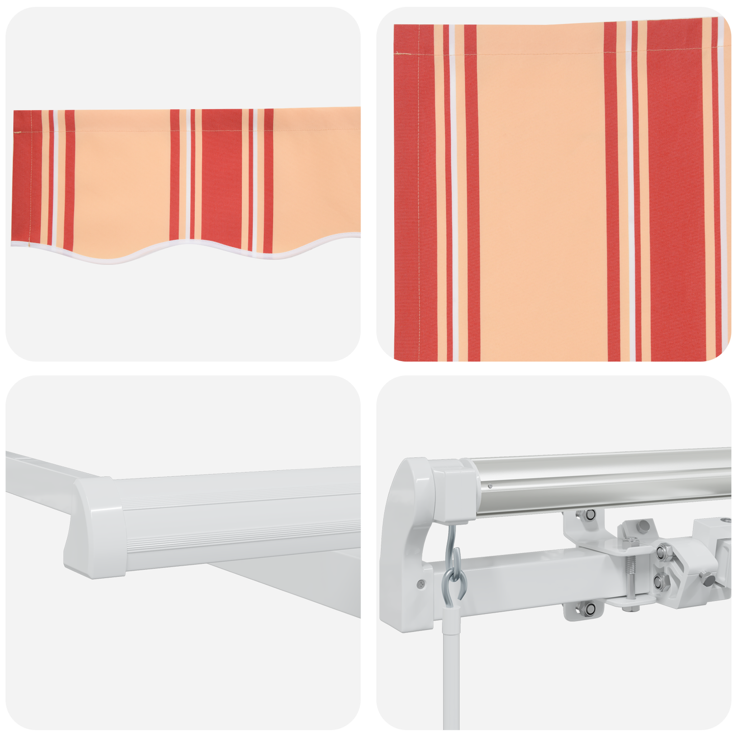 Manuel Utrækkelig Markise Gul og Orange 350x250 Cm - billede 8