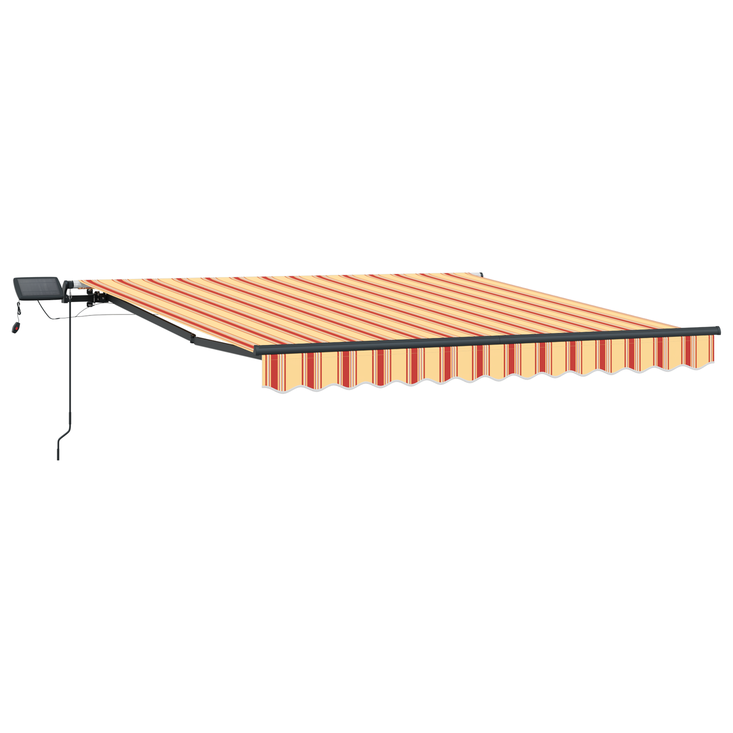 Manuel Udtækkelig Markise med Led Gul og Orange 350x250 Cm - billede 4