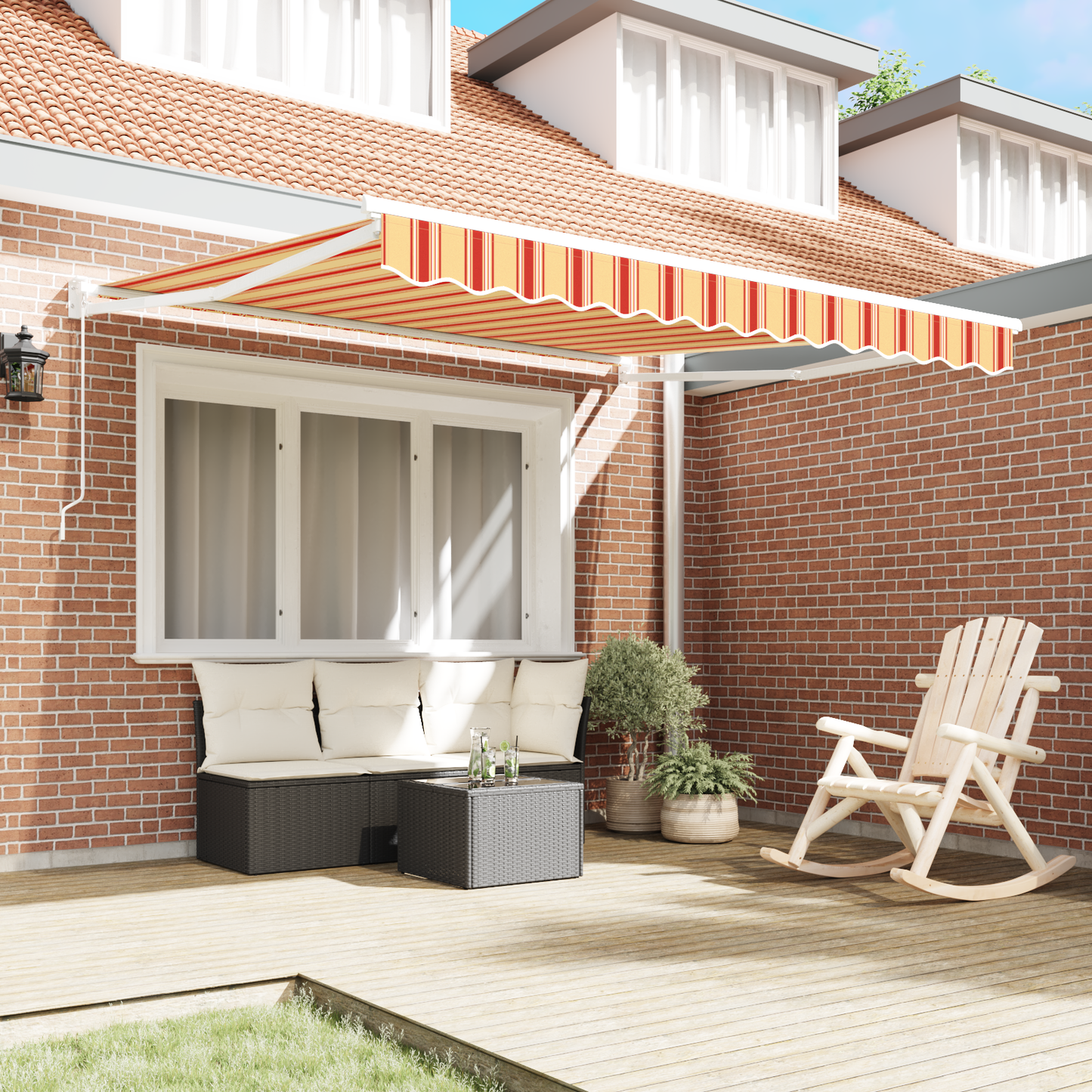 Manuel Utrækkelig Markise Gul og Orange 350x250 Cm - billede 3