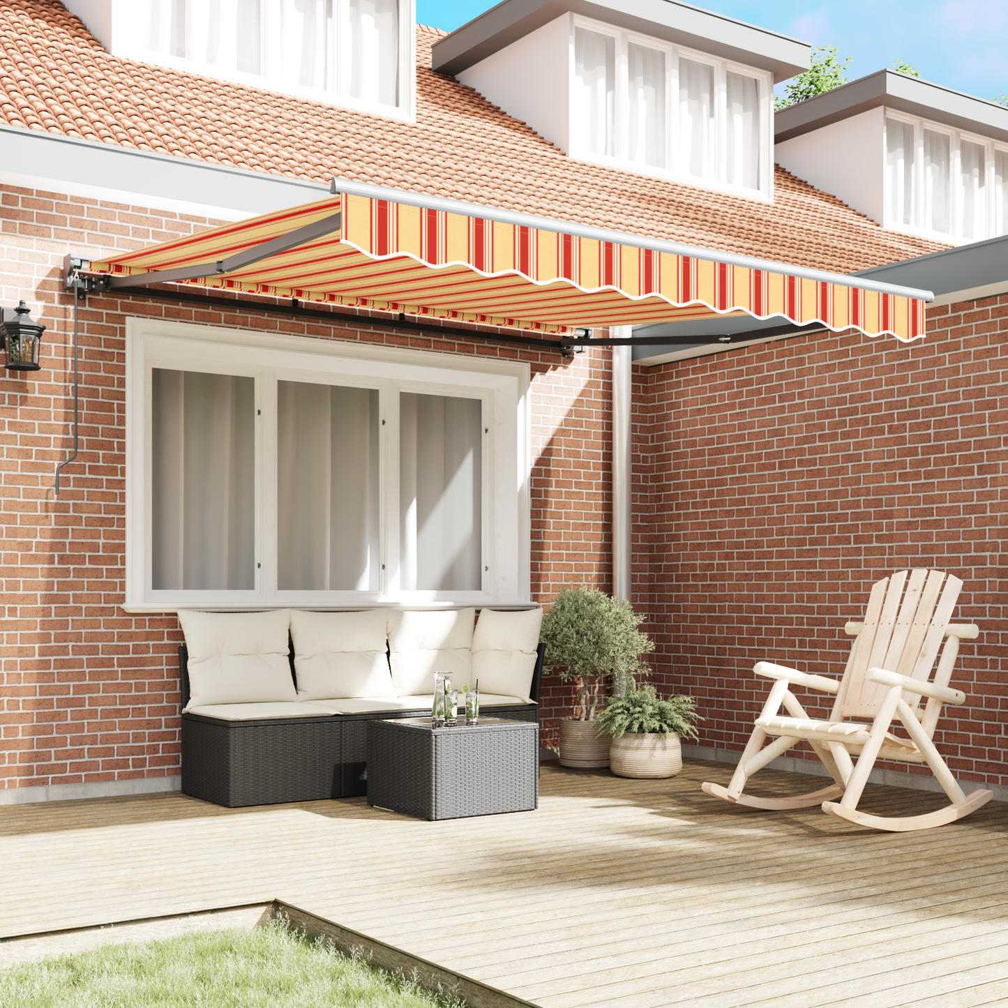 Utrækkelig Markise Gul og Orange 350x250 Cm - billede 3
