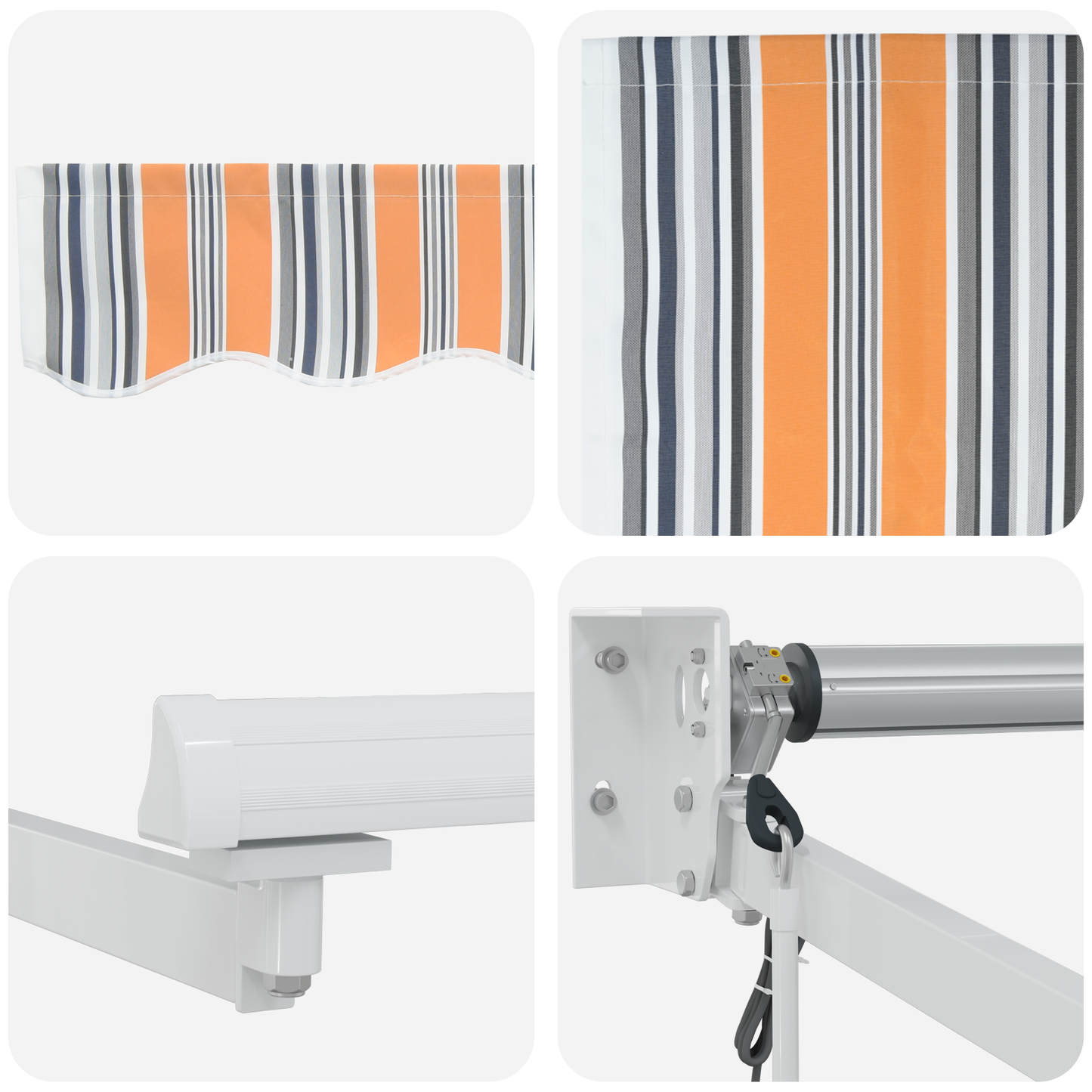 Automatisk Sammenrullig Markise Multifarvet Stripe 350x250 Cm - billede 8