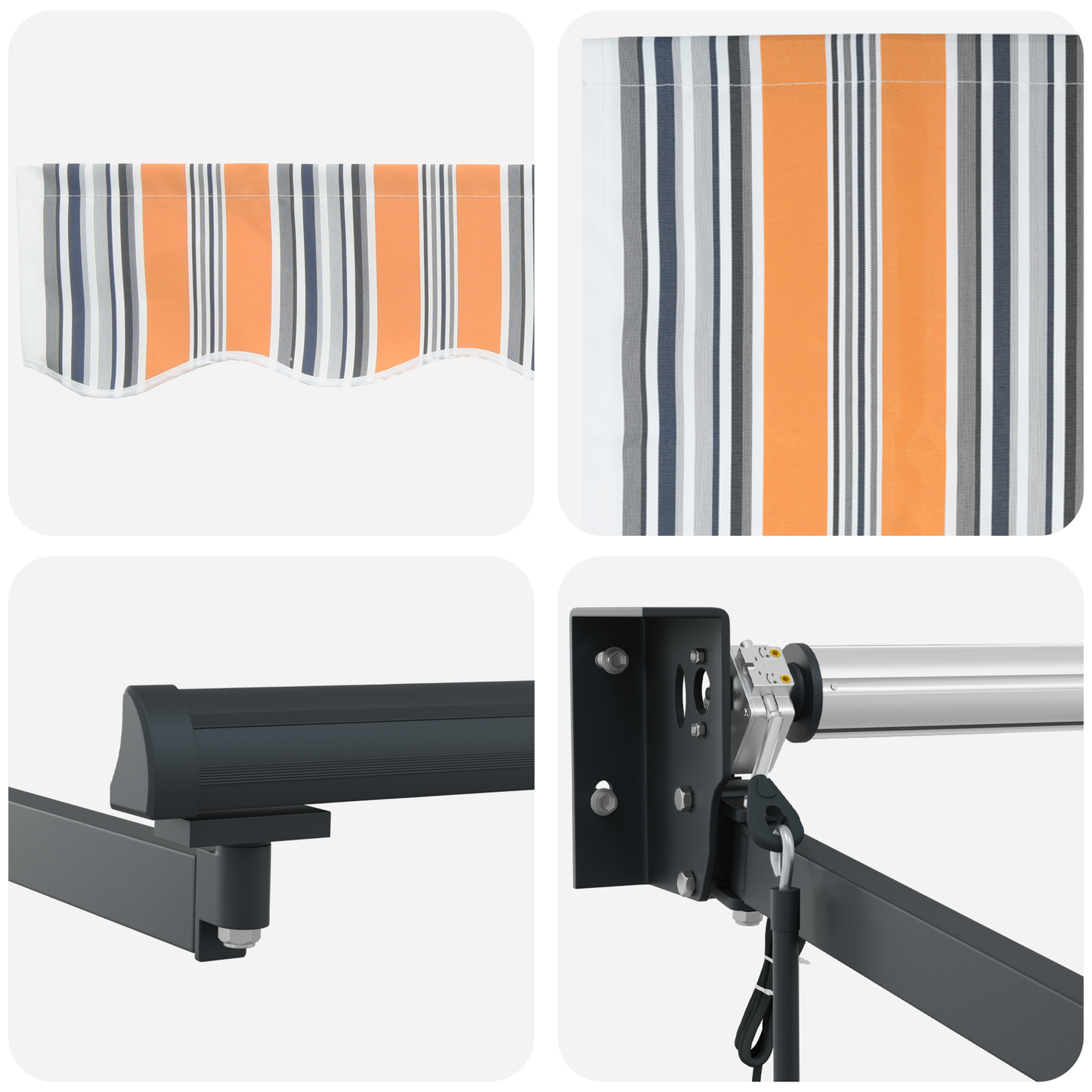 Automatisk Udtækkelig Markise Multikolor Stribe 350x250 Cm - billede 8