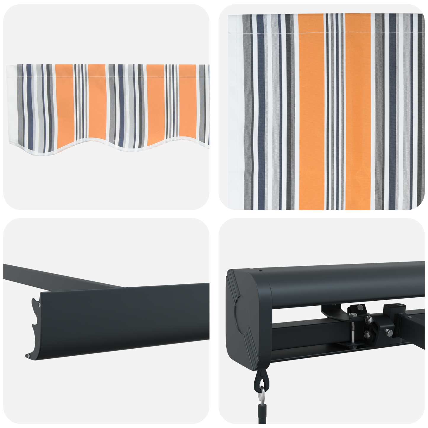 Manuel Udtækkelig Markise Flerfarvet Stripe 350x250 Cm - billede 8