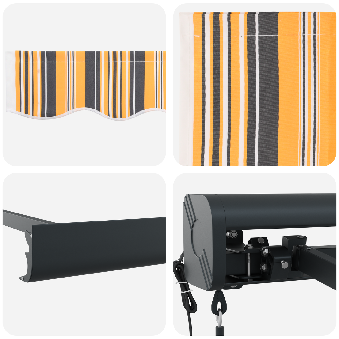 Automatisk Utrækbar Markise med Multifarvet Striber 350 X 250 Cm - billede 8