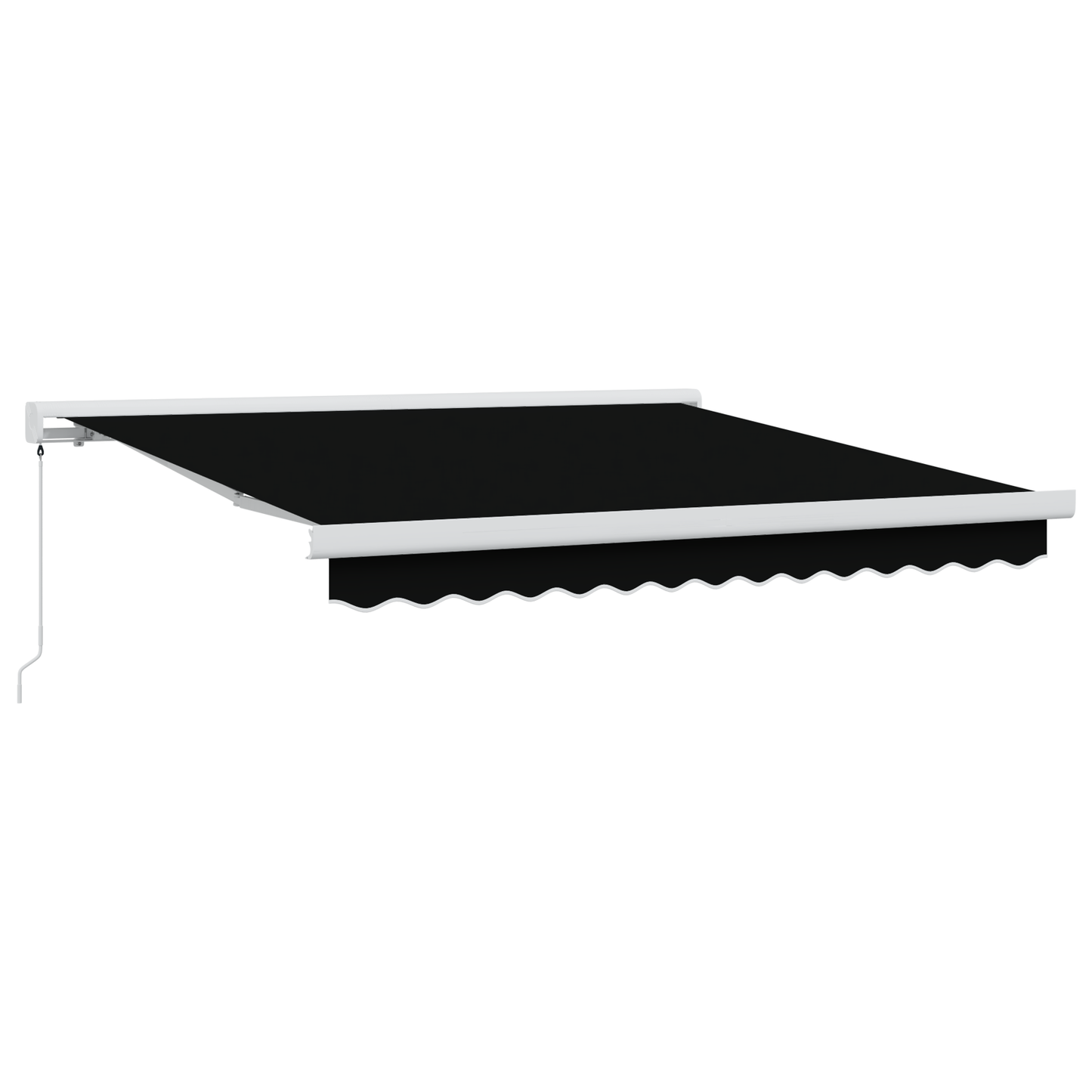 Manuel Udtækkelig Markise Sort 350x250 Cm&&markise Udskiftningsstof til 3.5x2.5 M Ramme Sort - billede 2