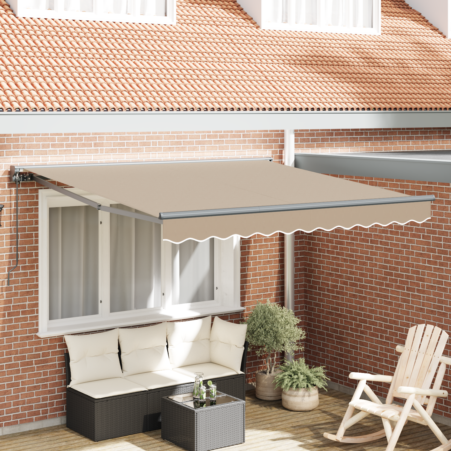 Utrækkelig Markise Beige 350x250 Cm - hovedbillede