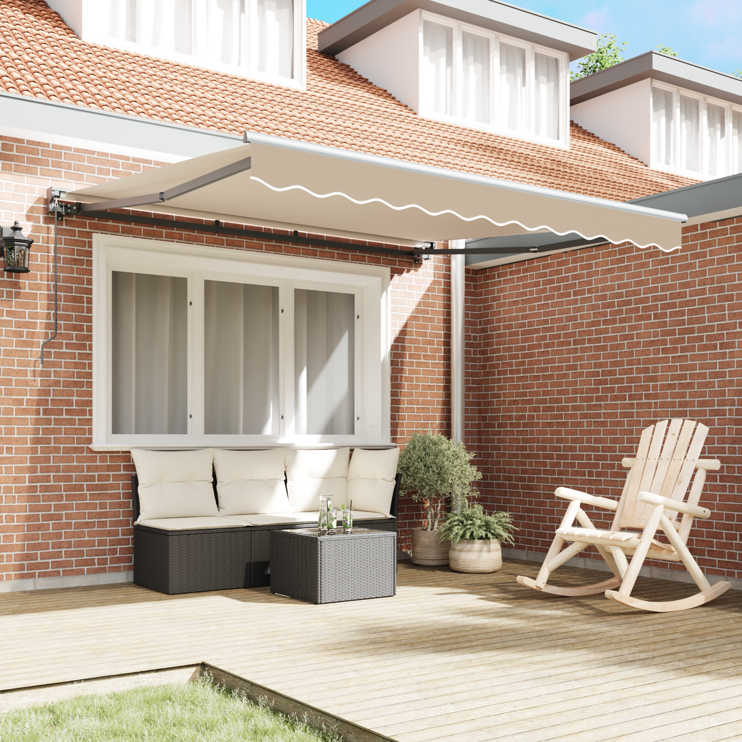 Utrækkelig Markise Beige 350x250 Cm - billede 3