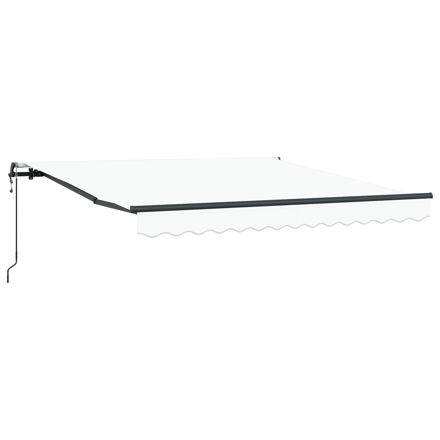 Automatisk Udtækkelig Markise Hvid 350x250 Cm&&markise Udskiftningsstof til 3.5x2.5 M Ramme Hvid - billede 2