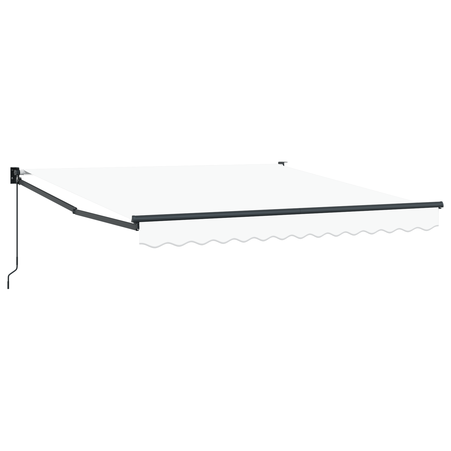 Manuel Sammentrækkelig Markise Hvid 350x250 Cm&&markisedug til 3.5x2.5 M Ramme Hvid - billede 2