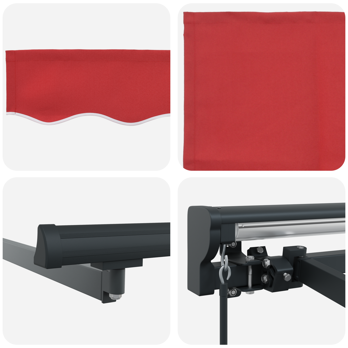 Utrækkelig Markise Rød 350x250 Cm Stof - billede 8