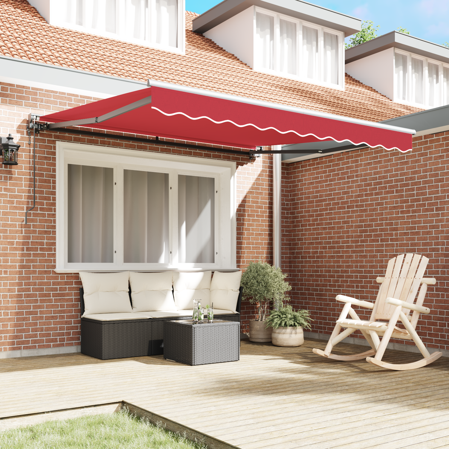 Utrækkelig Markise Rød 350x250 Cm - billede 3
