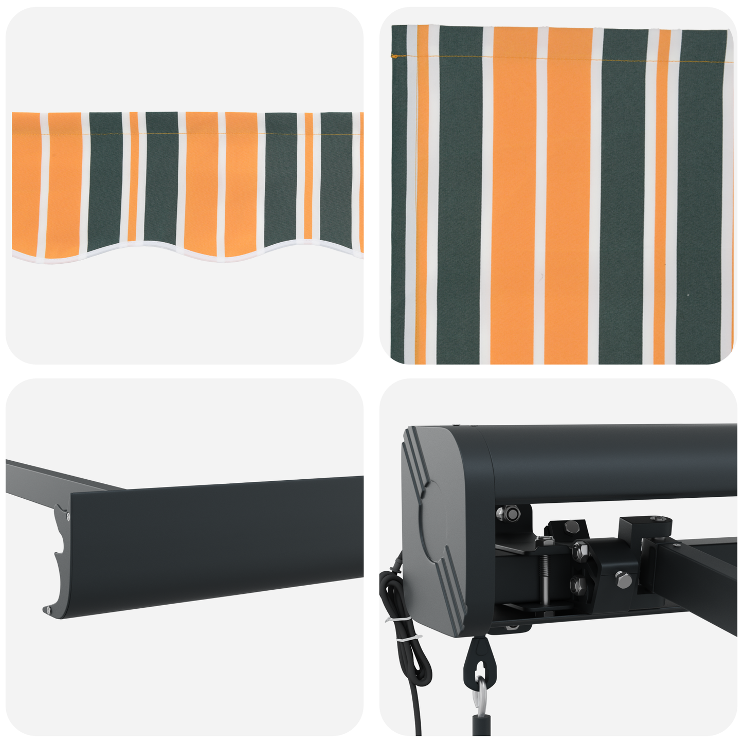Automatisk Utrækkelig Markise Grøn og Gul 350x250 Cm - billede 8