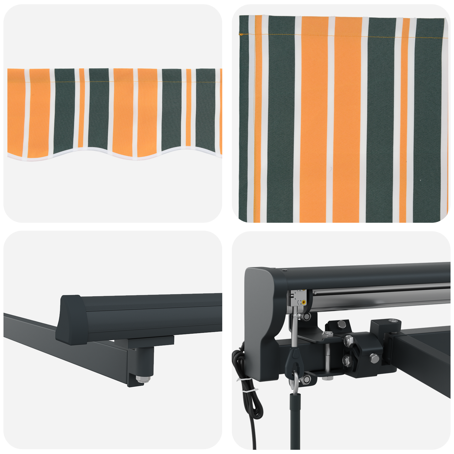 Utrækkelig Markise Grøn og Gul 350x250 Cm - billede 8