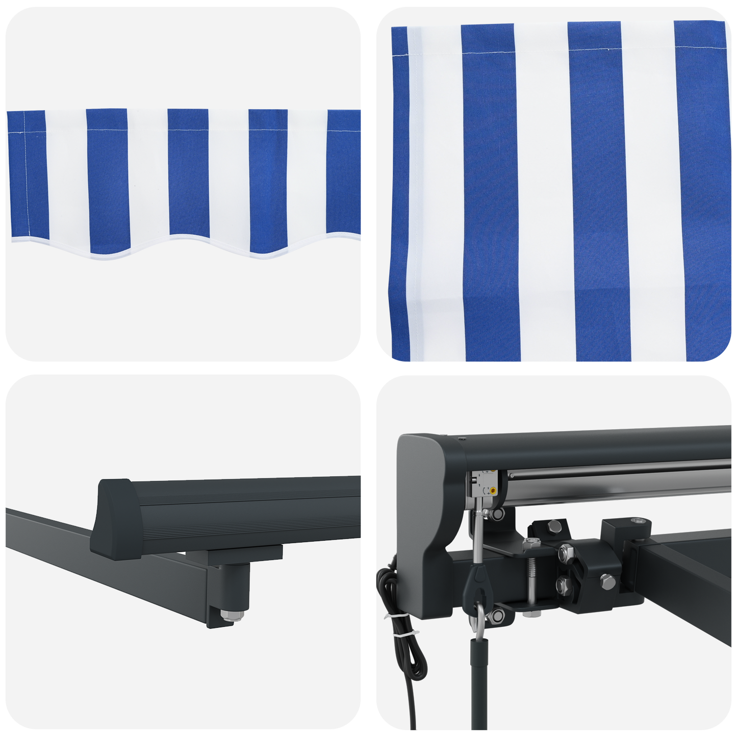 Utrækkelig Markise Blå og Hvid 400x300 Cm Polyester og Stål - billede 8