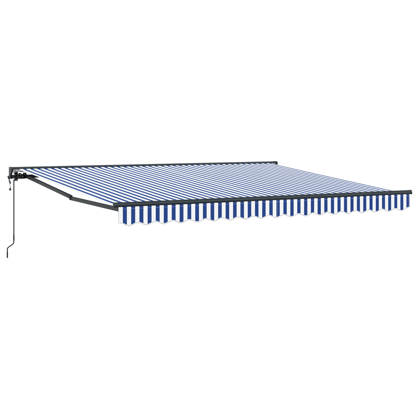 Utrækkelig Markise Blå og Hvid 400x300 Cm Polyester og Stål - billede 2