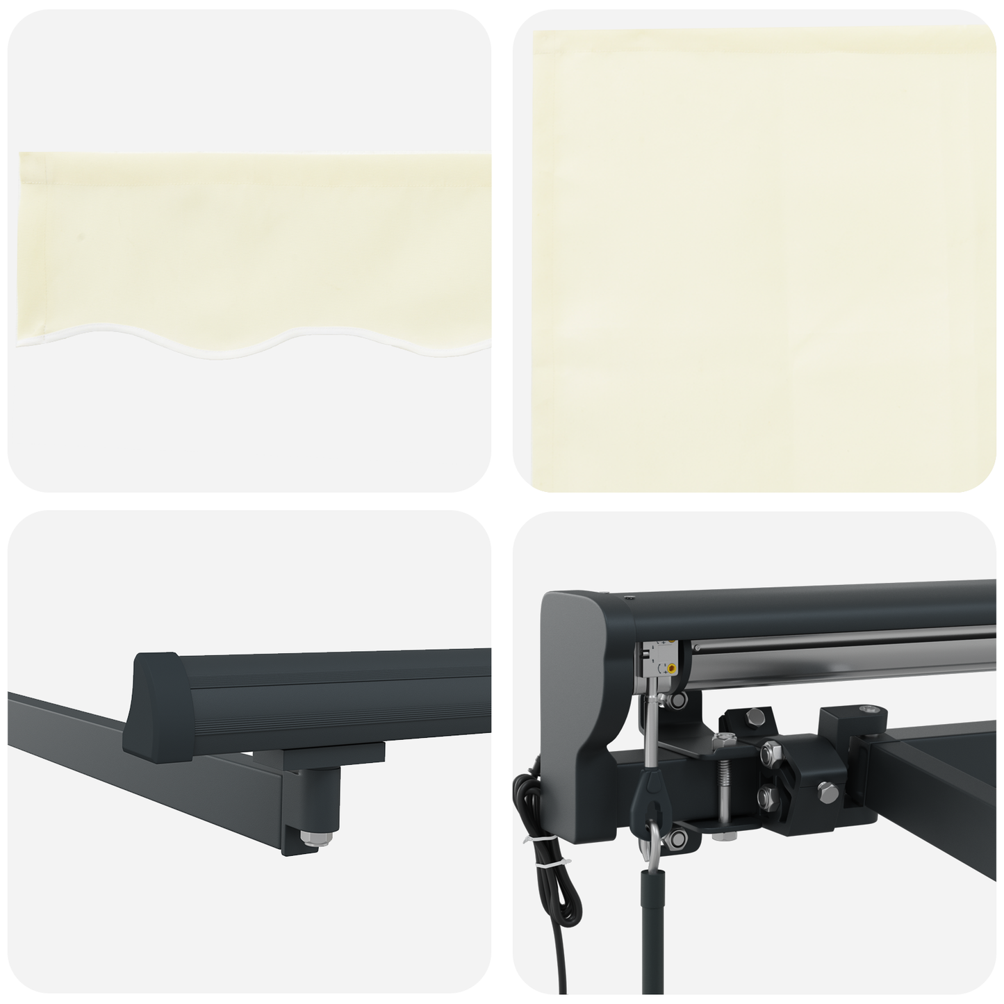 Utrækkelig Markise Creme 400 × 300 Cm Metal, Polyester - billede 10