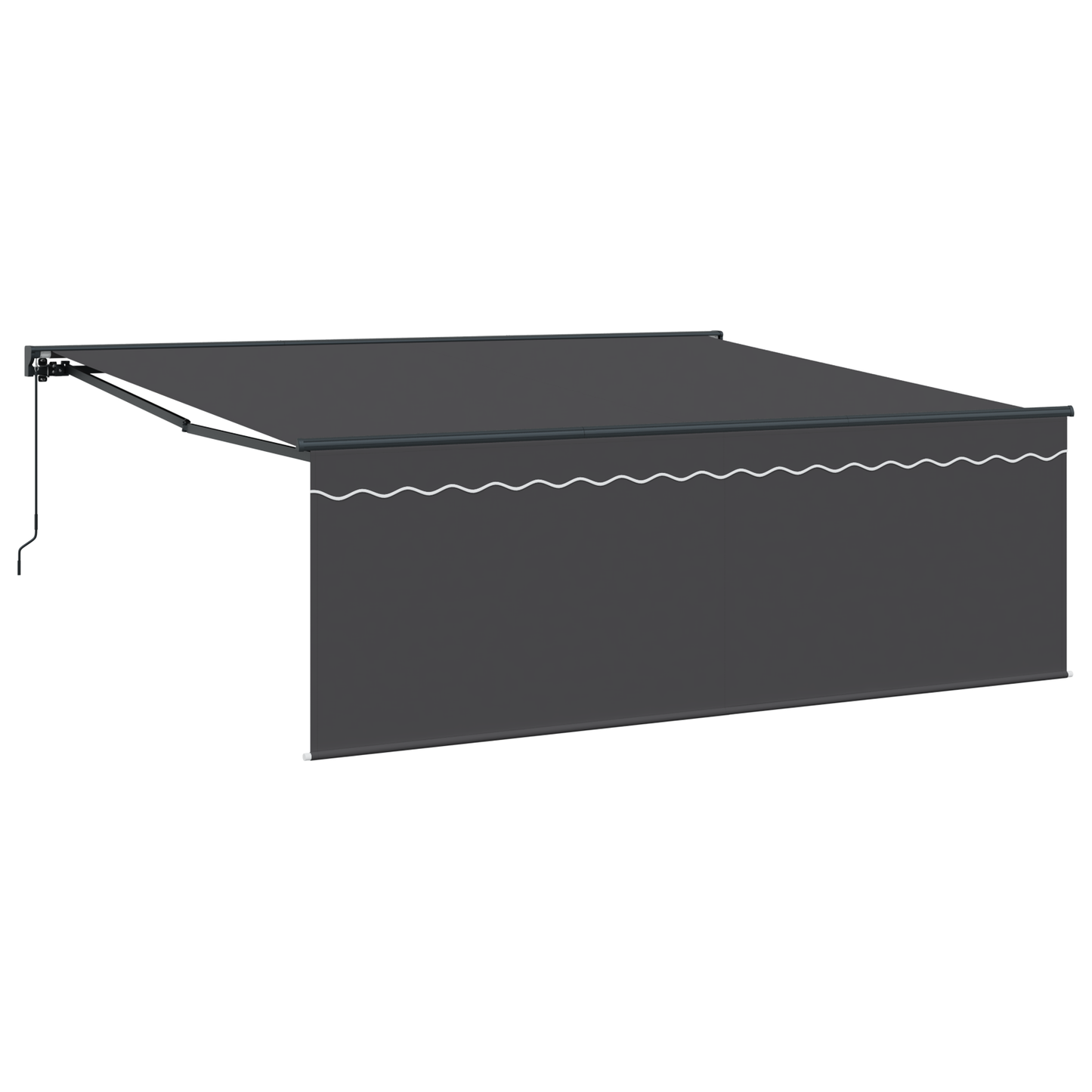 Utrækkelig Markise Antracit 400 × 300 Cm Polyester, Aluminium - billede 2