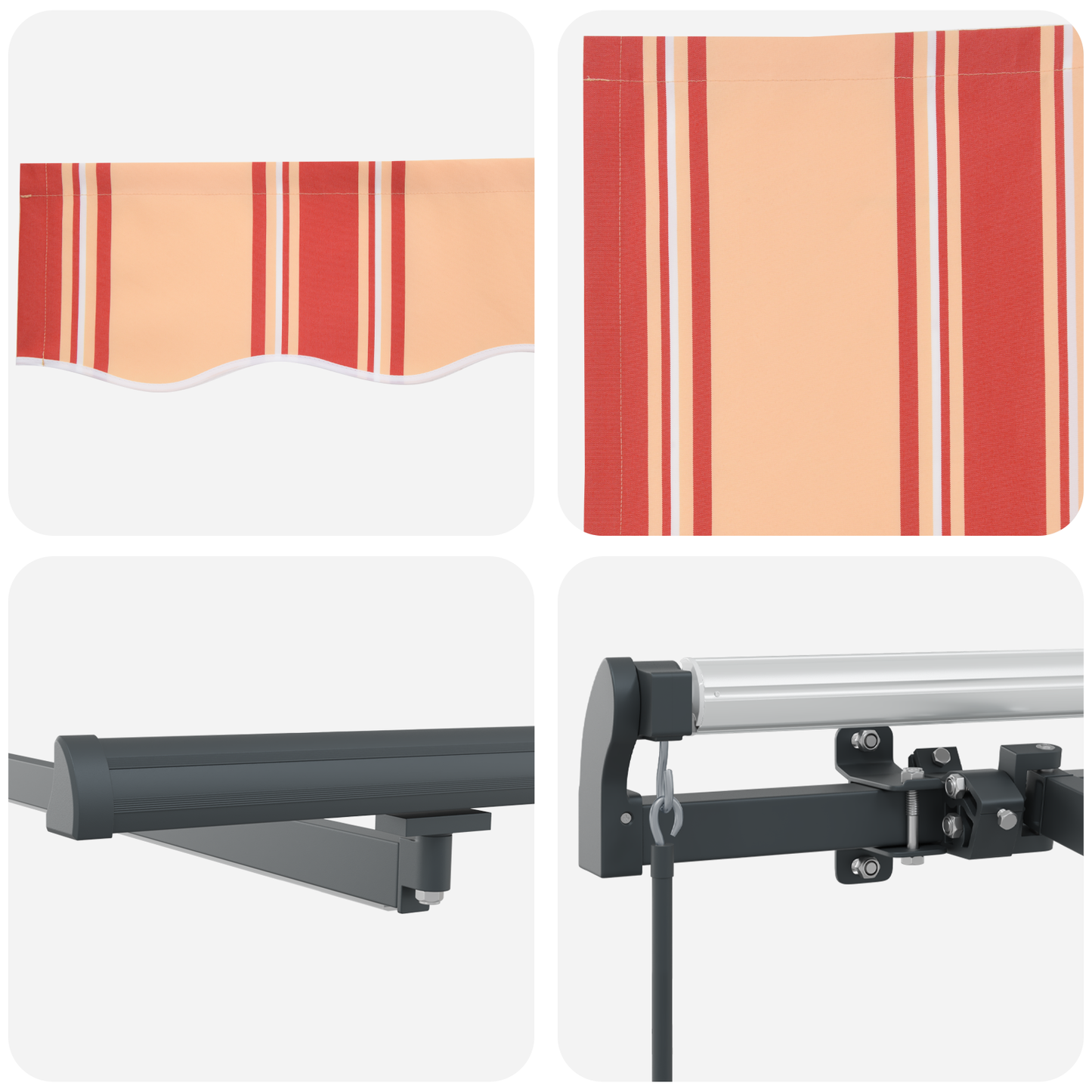 Manual Udtækkelig Markise med Led Gul og Orange 400x300 Cm - billede 8