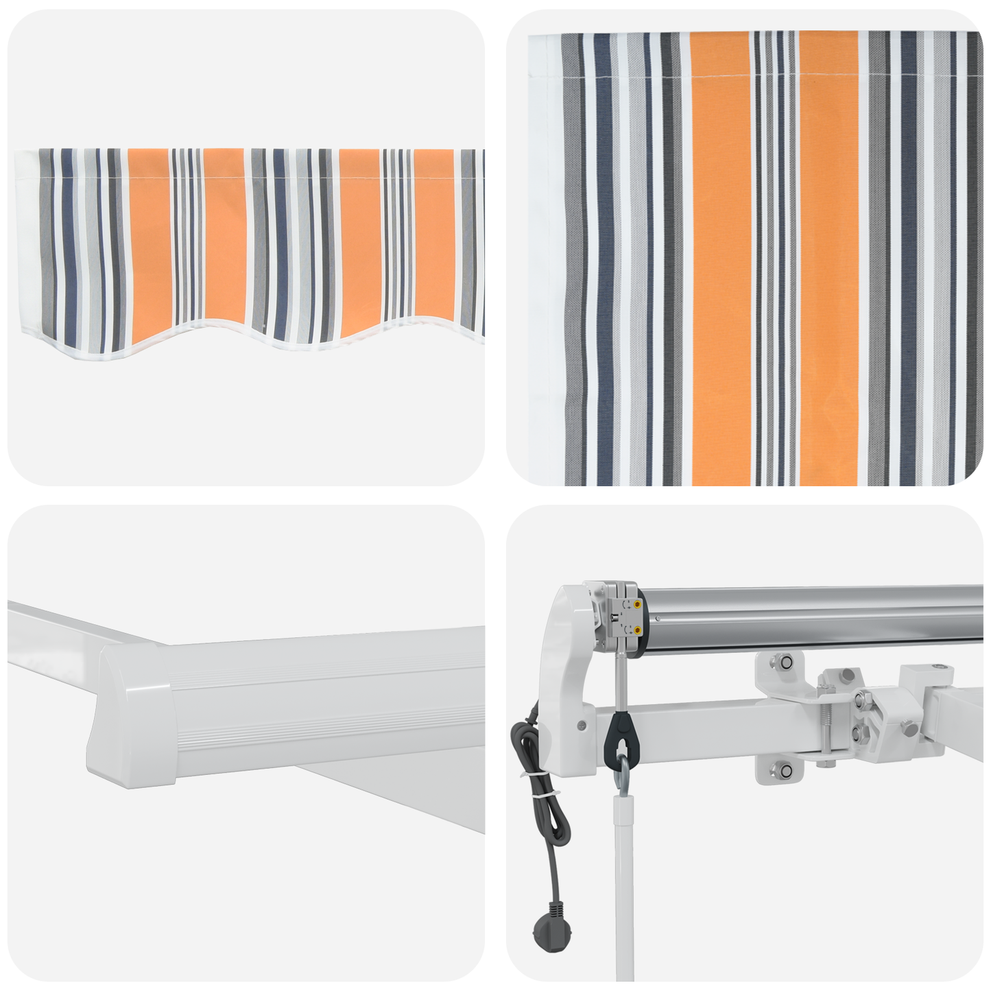 Automatisk Utrækkelig Markise, Multifarvet Stribe, 400x300 Cm - billede 8