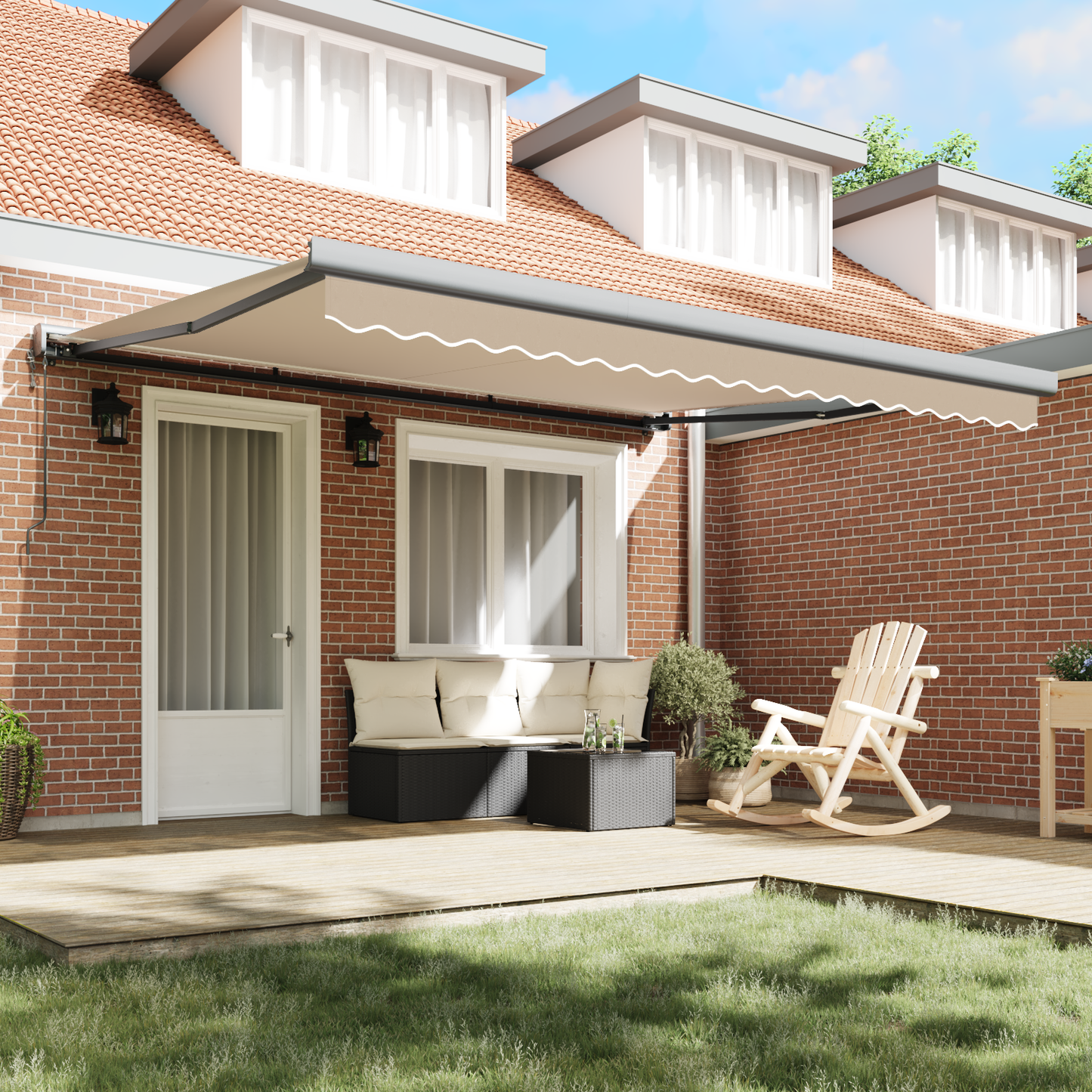 Automatisk Udsugende Markise i Beige 400 X 300 Cm - billede 3