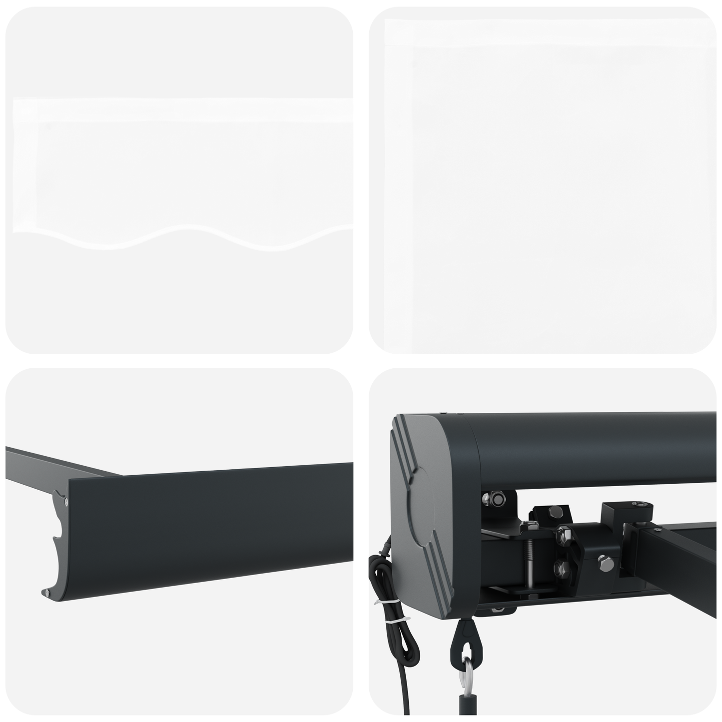 Automatisk Utrækbar Markise Hvid 400 X 300 Cm - billede 8