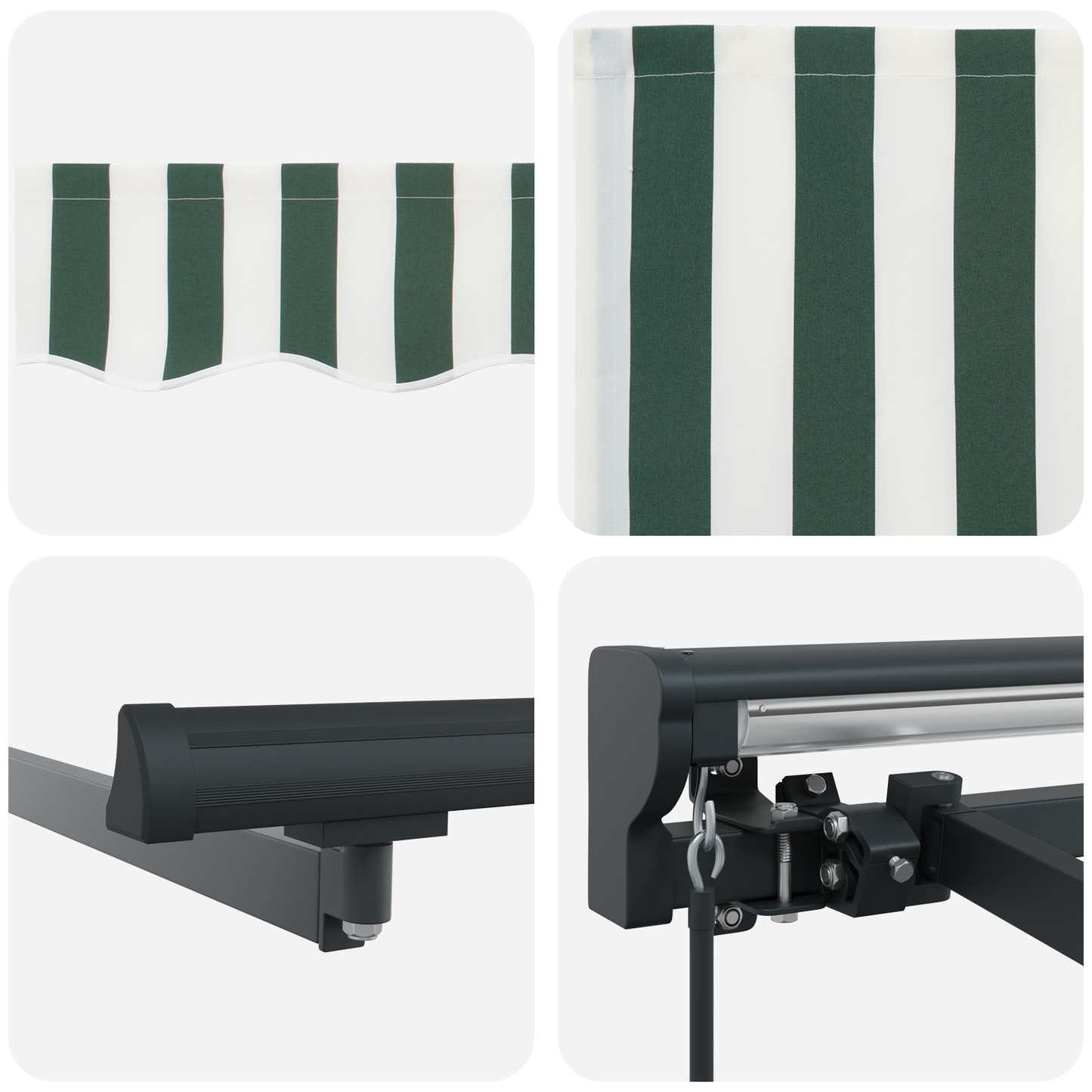 Utrækkelig Markise Grøn og Hvid 400x300 Cm - billede 8