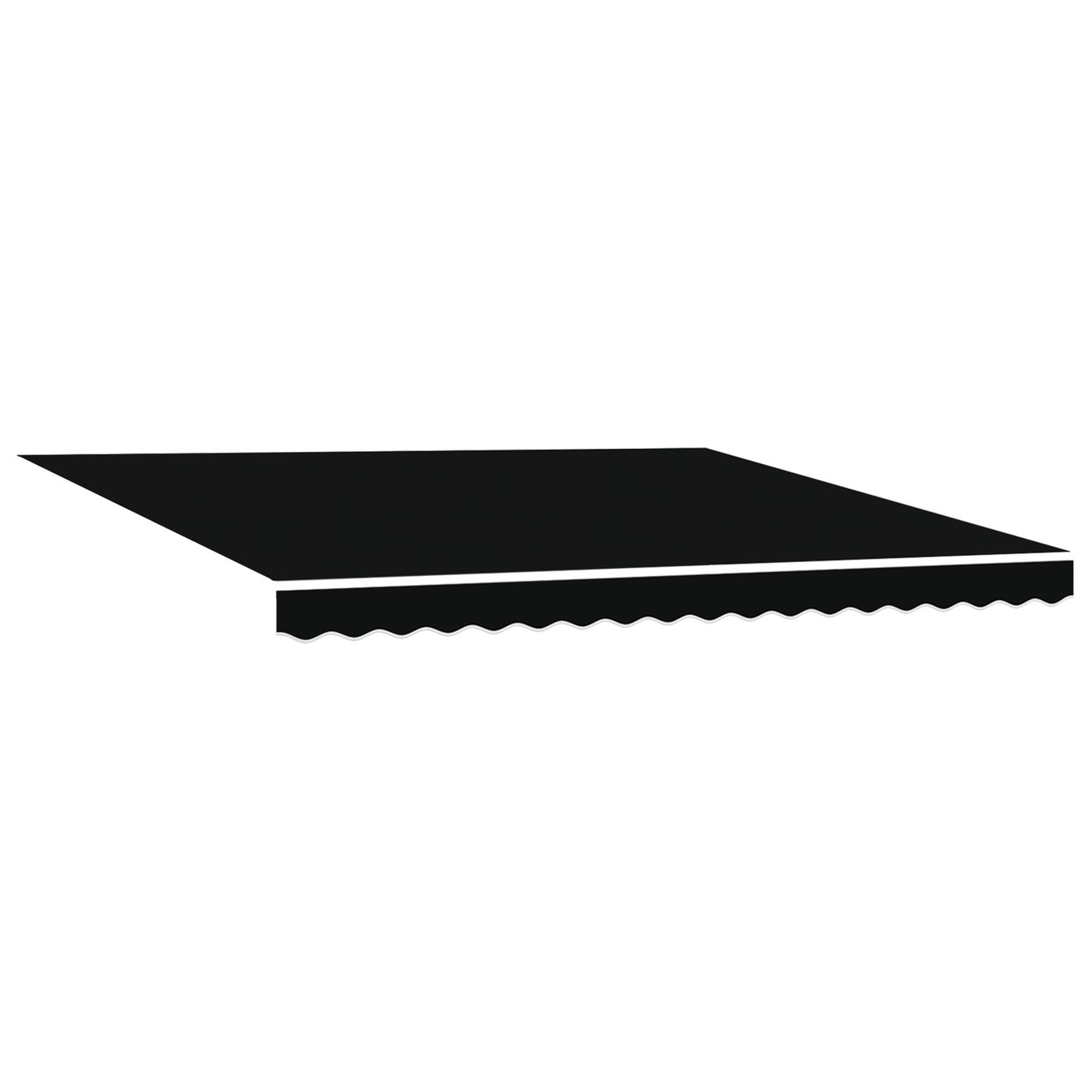 Automatisk Udtækkelig Markise Sort 400x350 Cm&&markise Erstatningsstof til 4x3.5 M Ramme Sort - billede 2