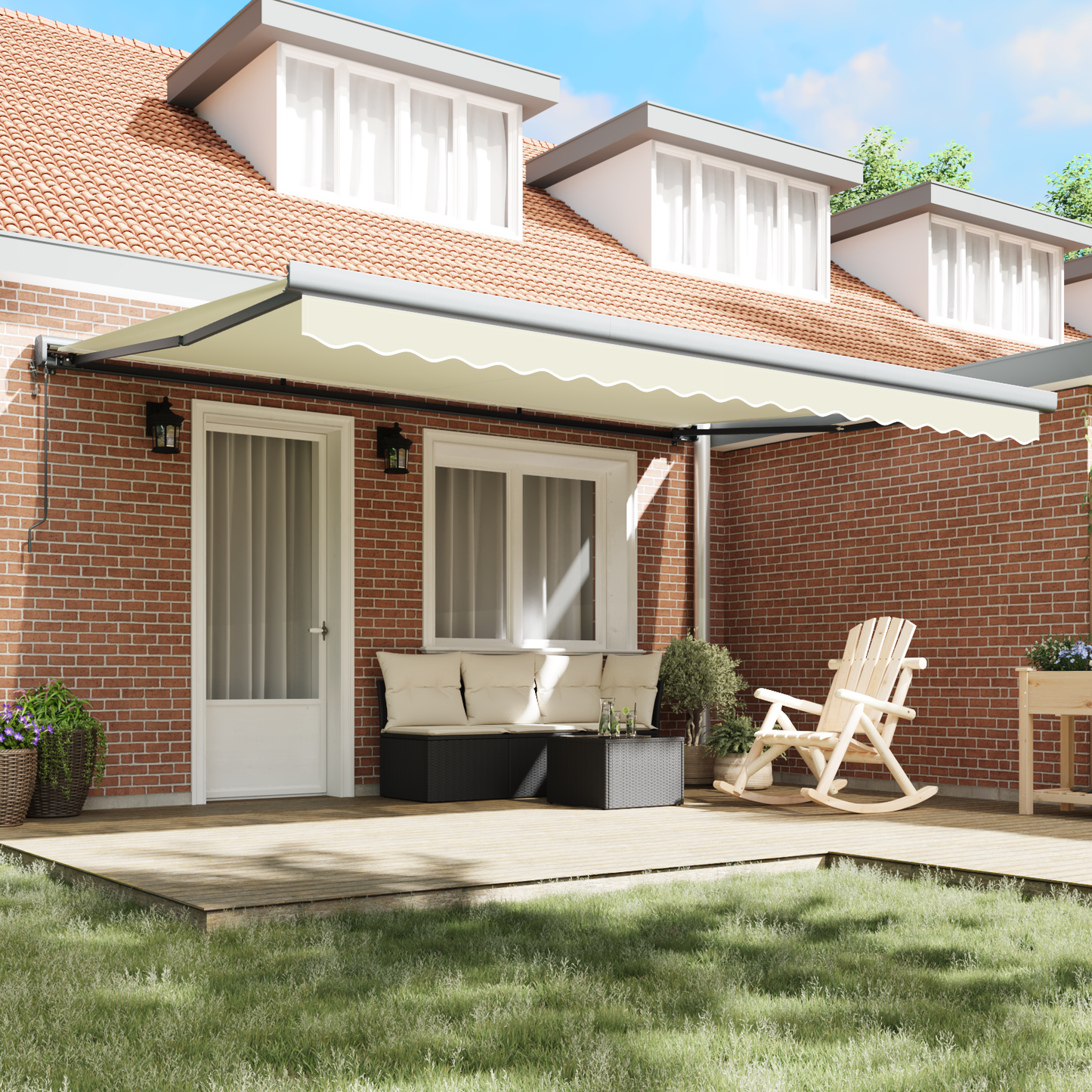 Automatisk Utrækkelig Markise i Creme 450x300 Cm - billede 3