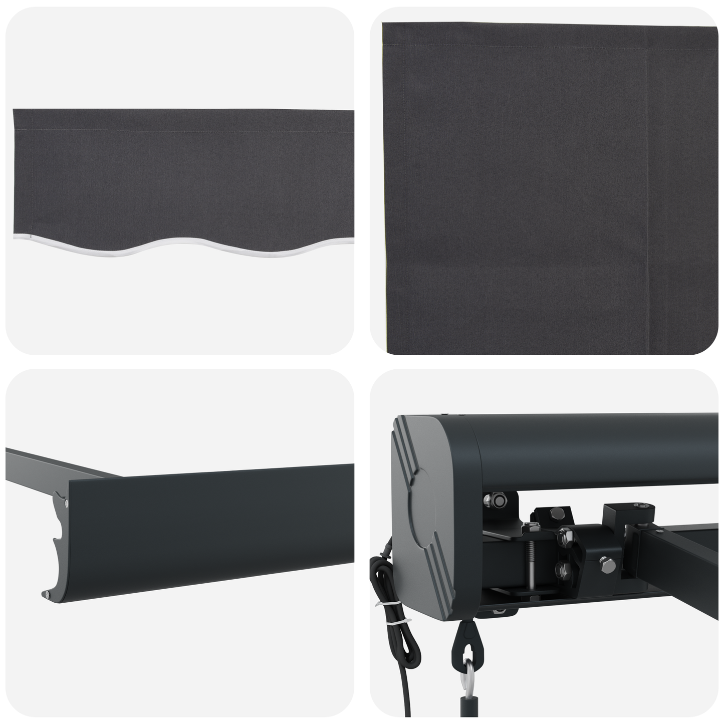 Automatiske Udtækkelige Markise Antracit 450x300 Cm - billede 8
