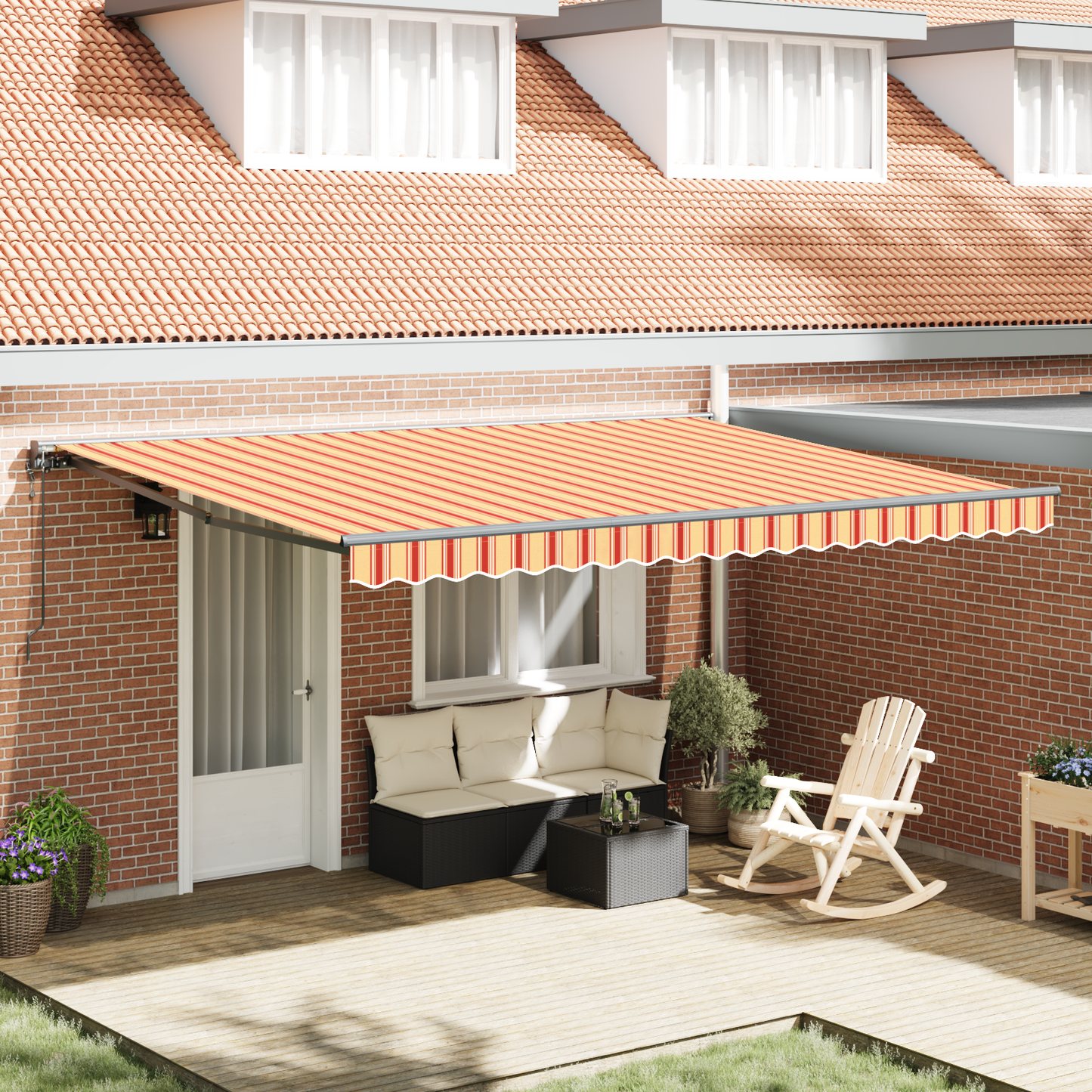 Utrækkelig Markise Gul og Orange 450x300 Cm - hovedbillede