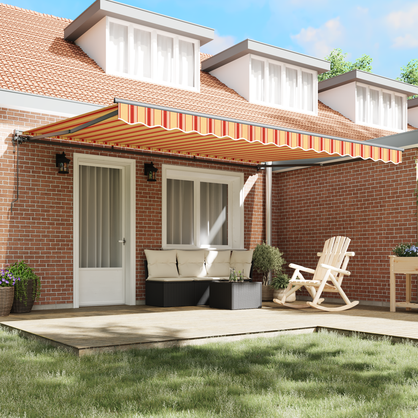 Utrækkelig Markise Gul og Orange 450x300 Cm - billede 3