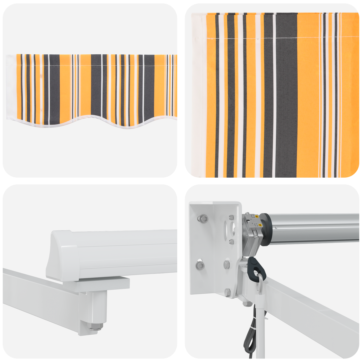 Automatisk Udtækkelig Markise Multifarvet Stripe 450x300 Cm - billede 8