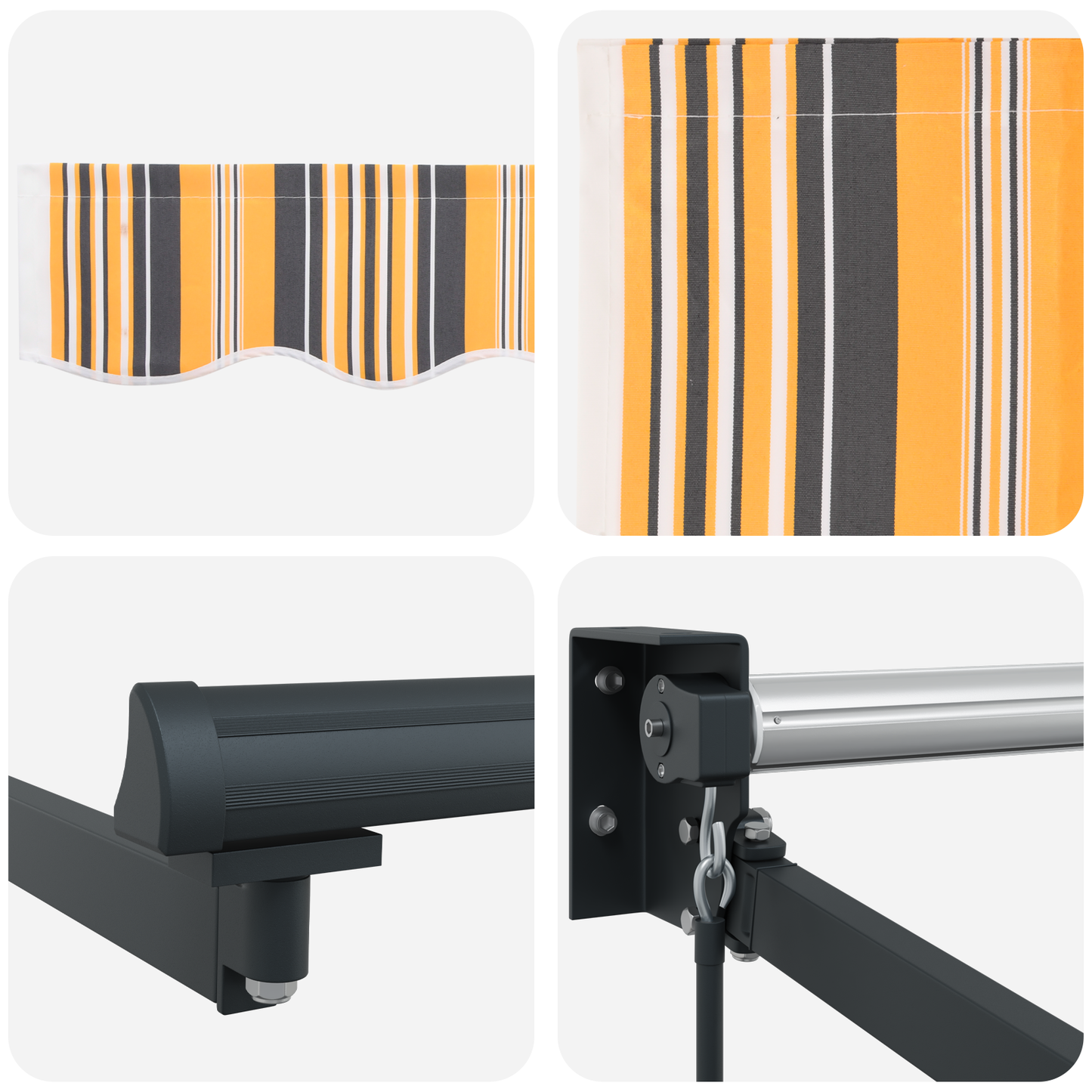 Manuel Udtækkelig Markise Multifarvet Stripe 450x300 Cm - billede 8