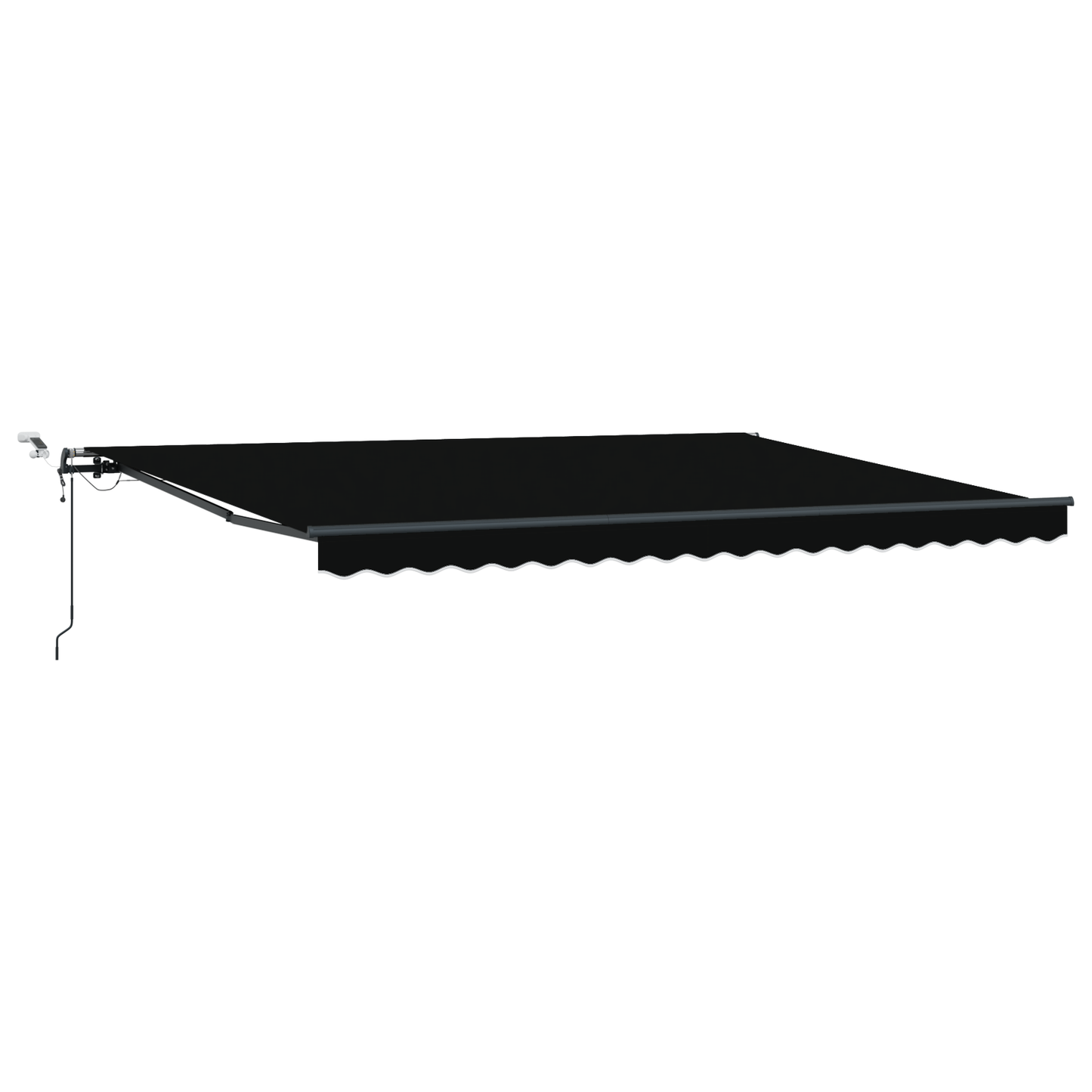 Automatisk Udtækkelig Markise med Led Sort 450x300 Cm&&markise Udskiftningsstof til 4.5x3 M Frame Sort - billede 2