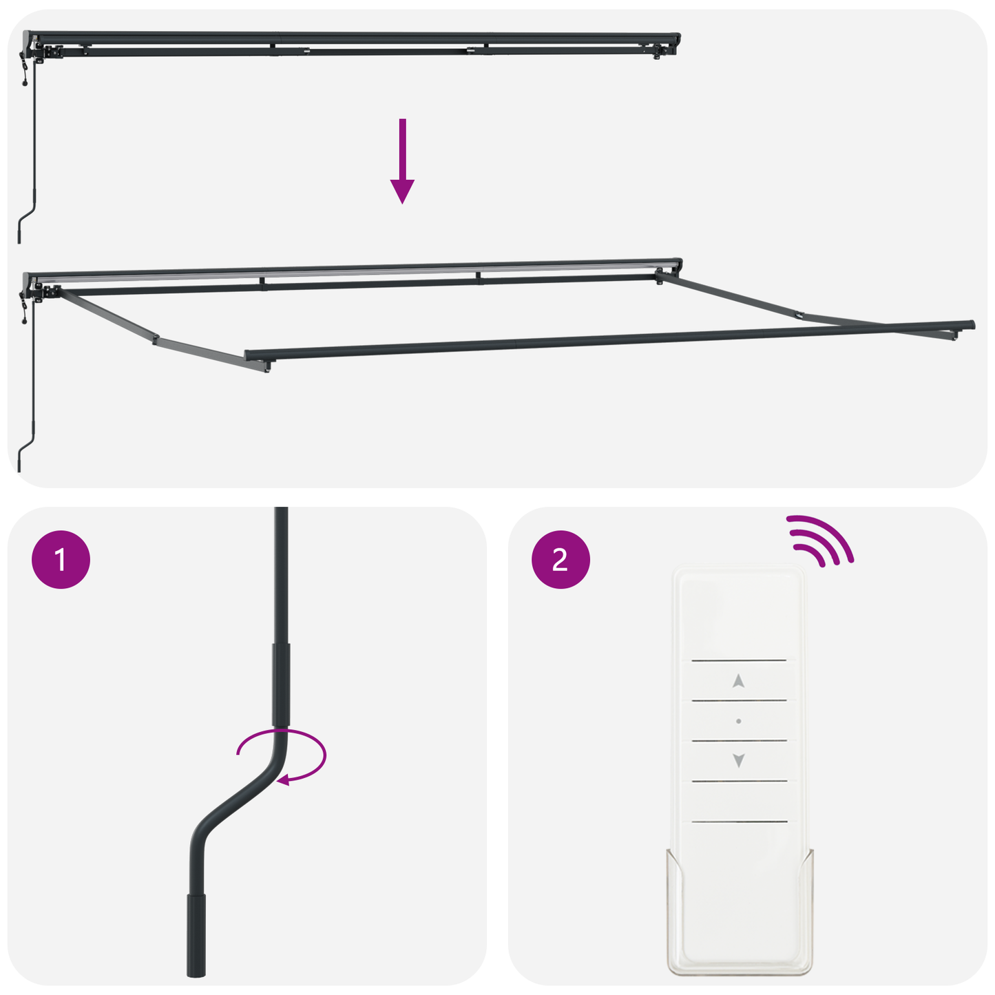 Elektrisk Utrækkelig Markise i Sort, 450 X 300 Cm - billede 9