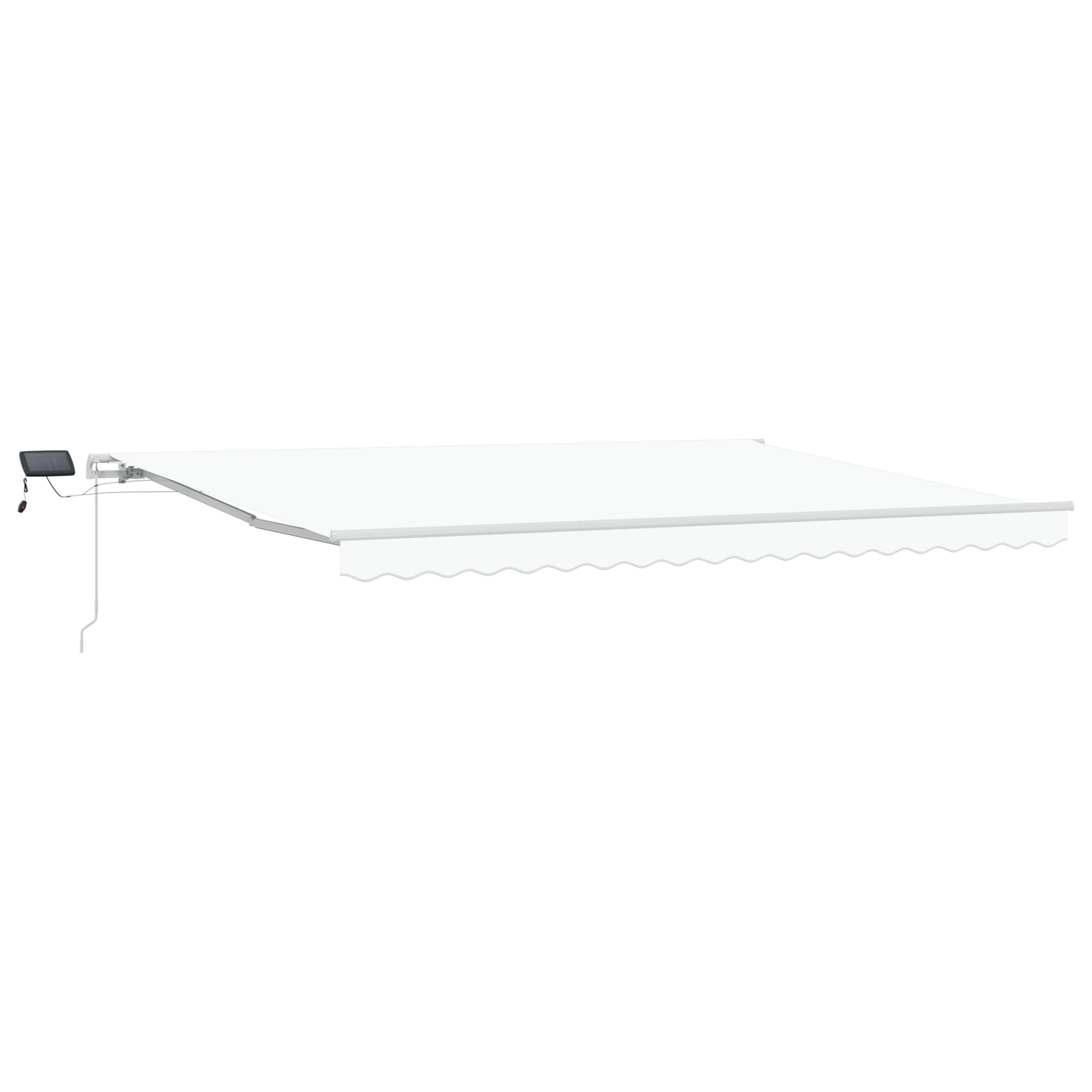 Manuel Utrækkelig Markise med Led, Hvid, 450 X 300 Cm - billede 2