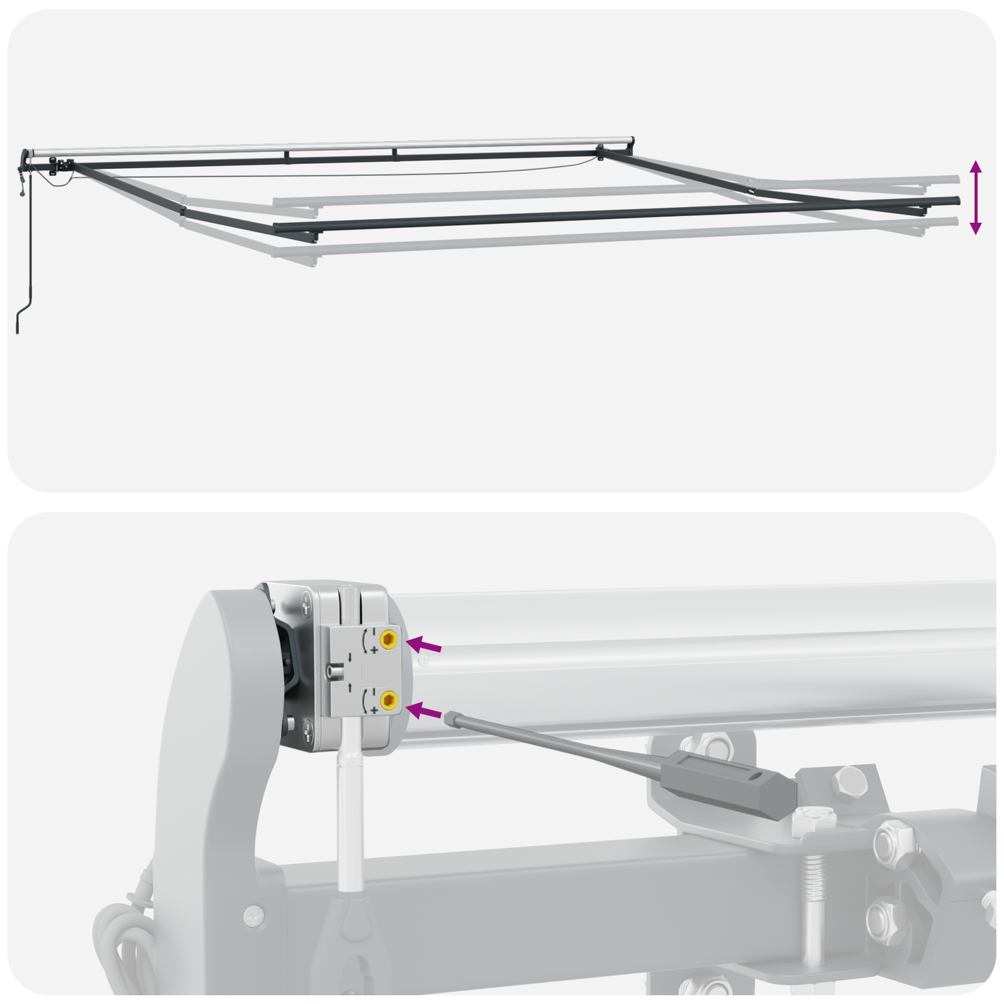 Automatisk Udtækkelig Markise med Led Hvid 450x300 Cm&&markise Udskiftningsstof til 4.5x3 M Ramme Hvid - billede 12