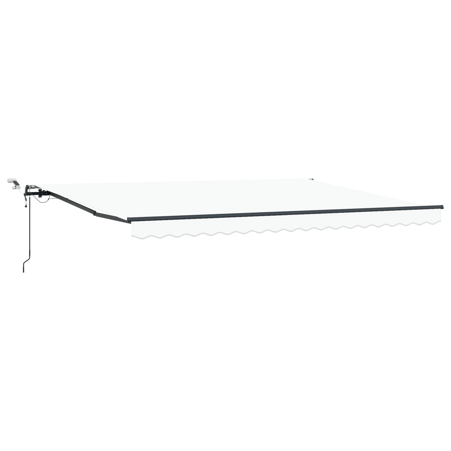 Automatisk Udtækkelig Markise med Led Hvid 450x300 Cm&&markise Udskiftningsstof til 4.5x3 M Ramme Hvid - billede 2
