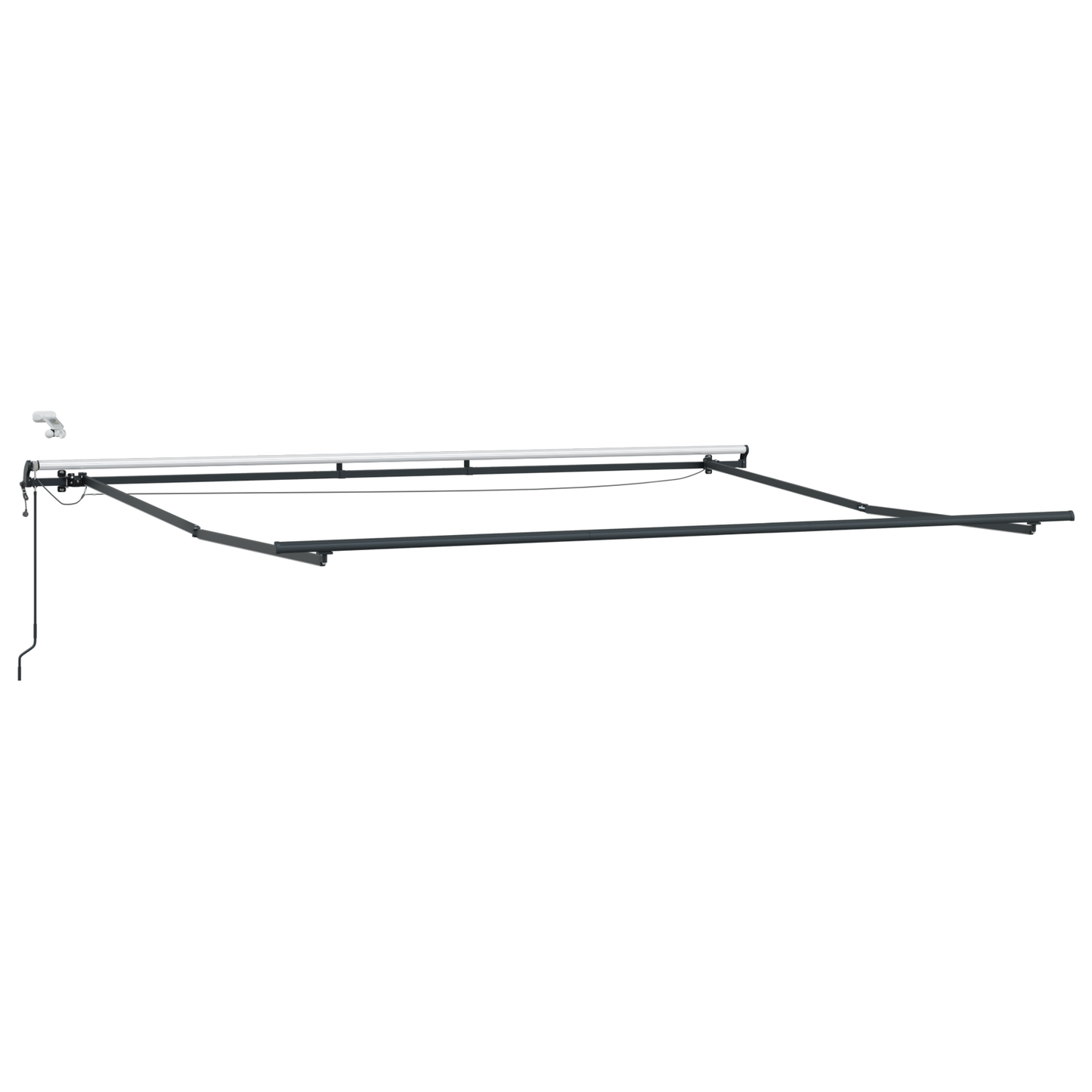 Automatisk Udtækkelig Markise med Led Hvid 450x300 Cm&&markise Udskiftningsstof til 4.5x3 M Ramme Hvid - billede 5