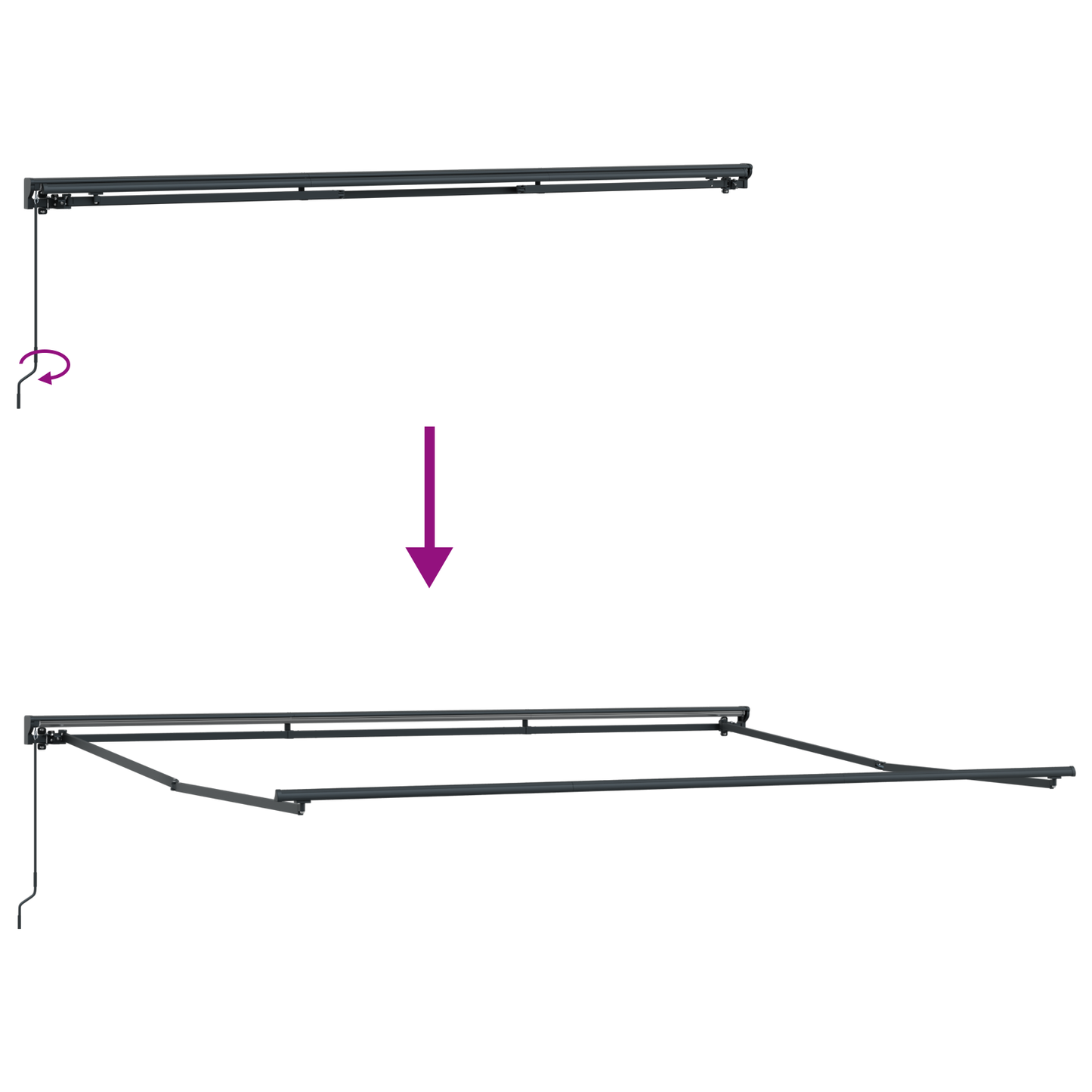 Utrækkelig Markise Hvid 450x300 Cm Polyester og Metal - billede 9