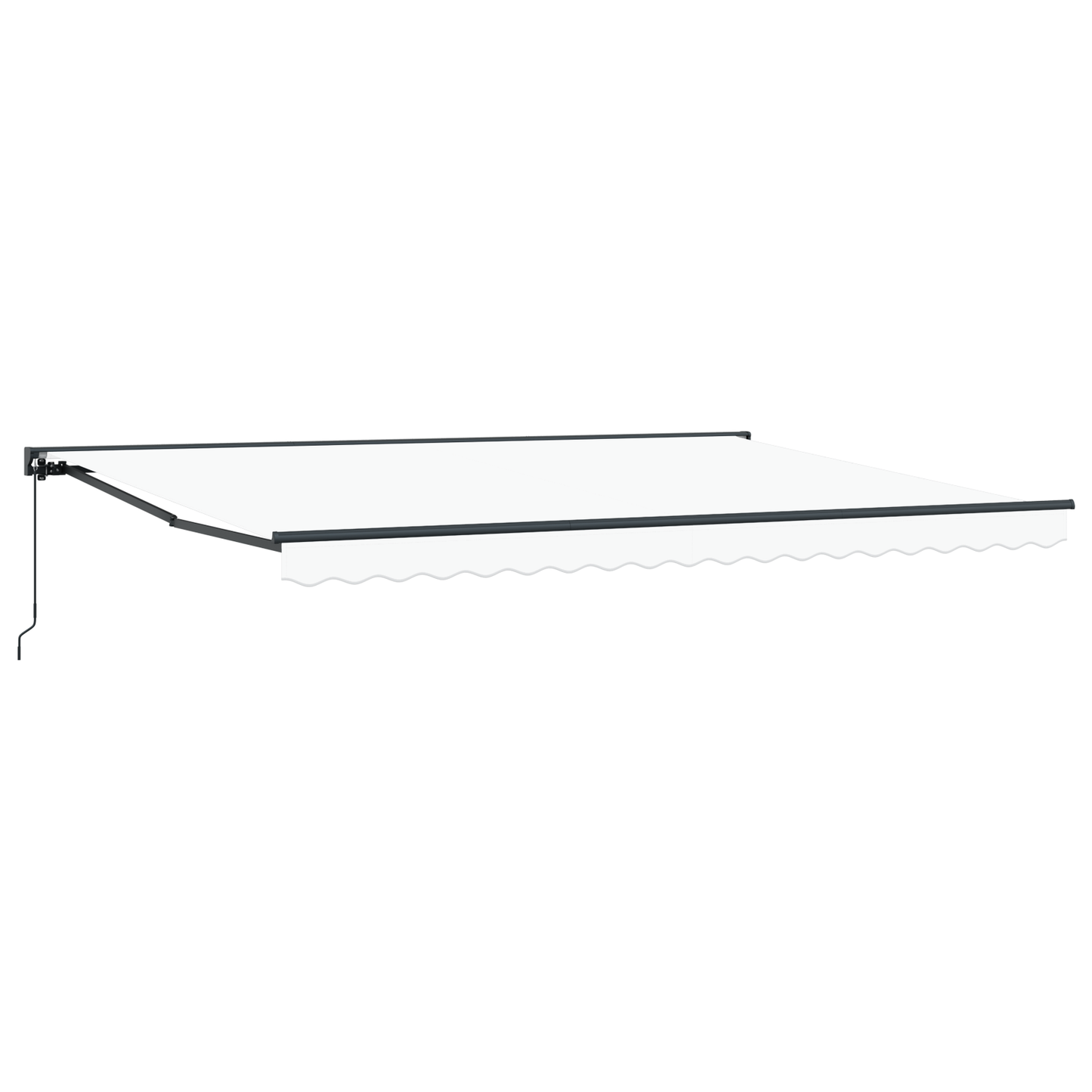 Utrækkelig Markise Hvid 450x300 Cm Polyester og Metal - billede 2