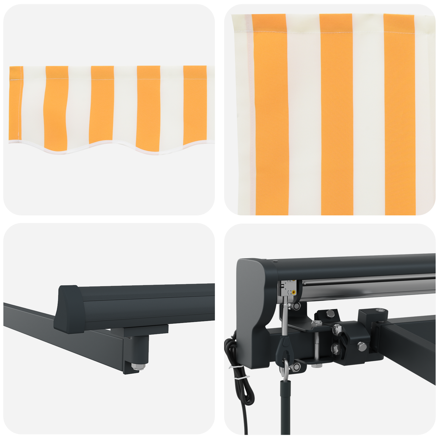 Utrækkelig Markise Orange og Hvid 500x300 Cm - billede 8