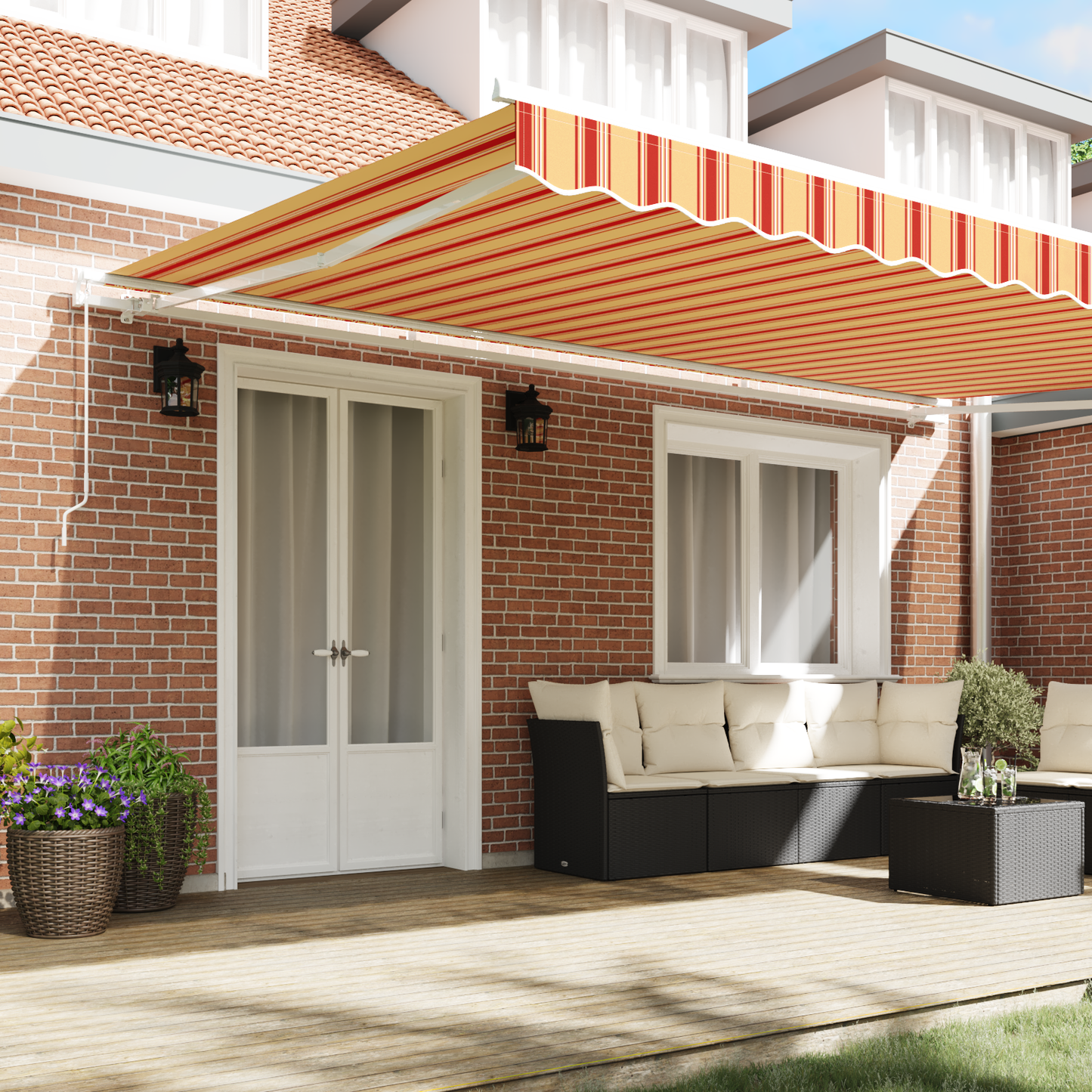 Manuel Udtækkelig Markise Gul og Orange 500x300 Cm - billede 3