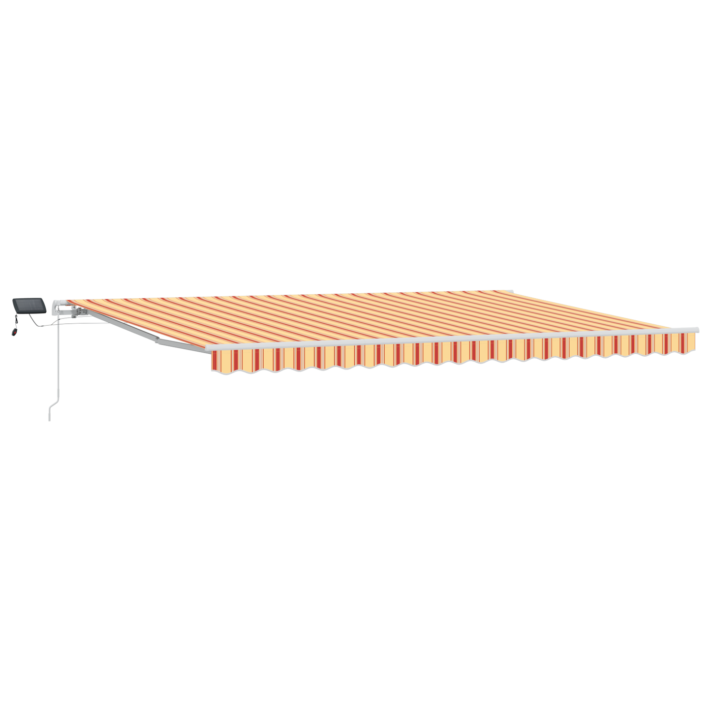 Manuel Utrækbar Markise med Led i Gul og Orange, 500 X 300 Cm - billede 2