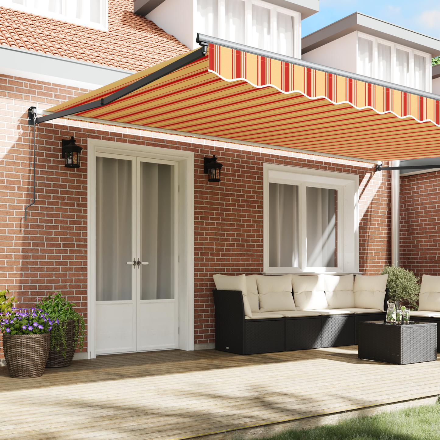 Manuel Udtækkelig Markise Gul og Orange 500x300 Cm - billede 3