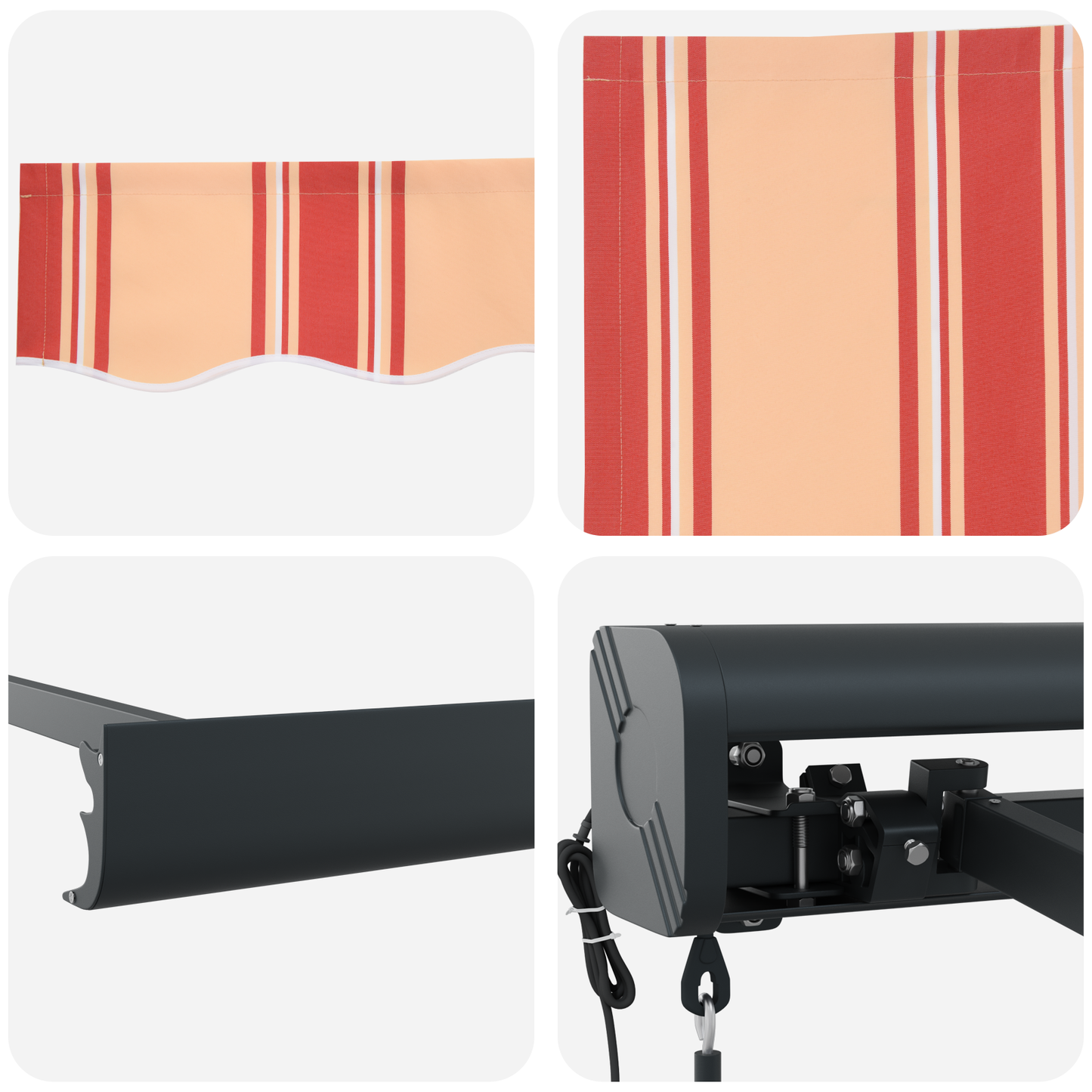 Automatisk Utrækkelig Markise i Gul og Orange 500 X 300 Cm - billede 8