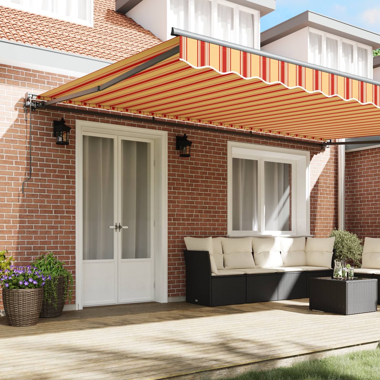 Utrækkelig Markise Gul og Orange 500x300 Cm - billede 3