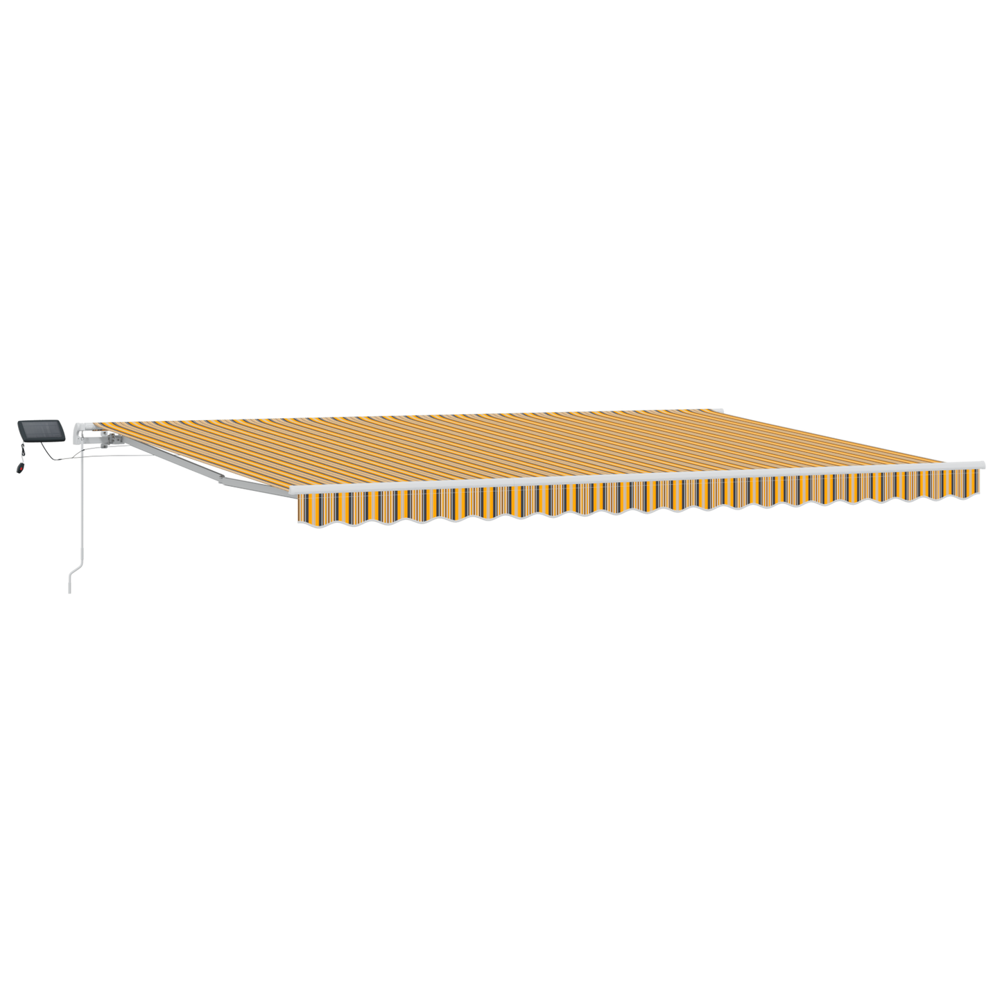 Manuel Utrækkelig Markise med Led Multifarvet Stribe 500 X 300 Cm - billede 2