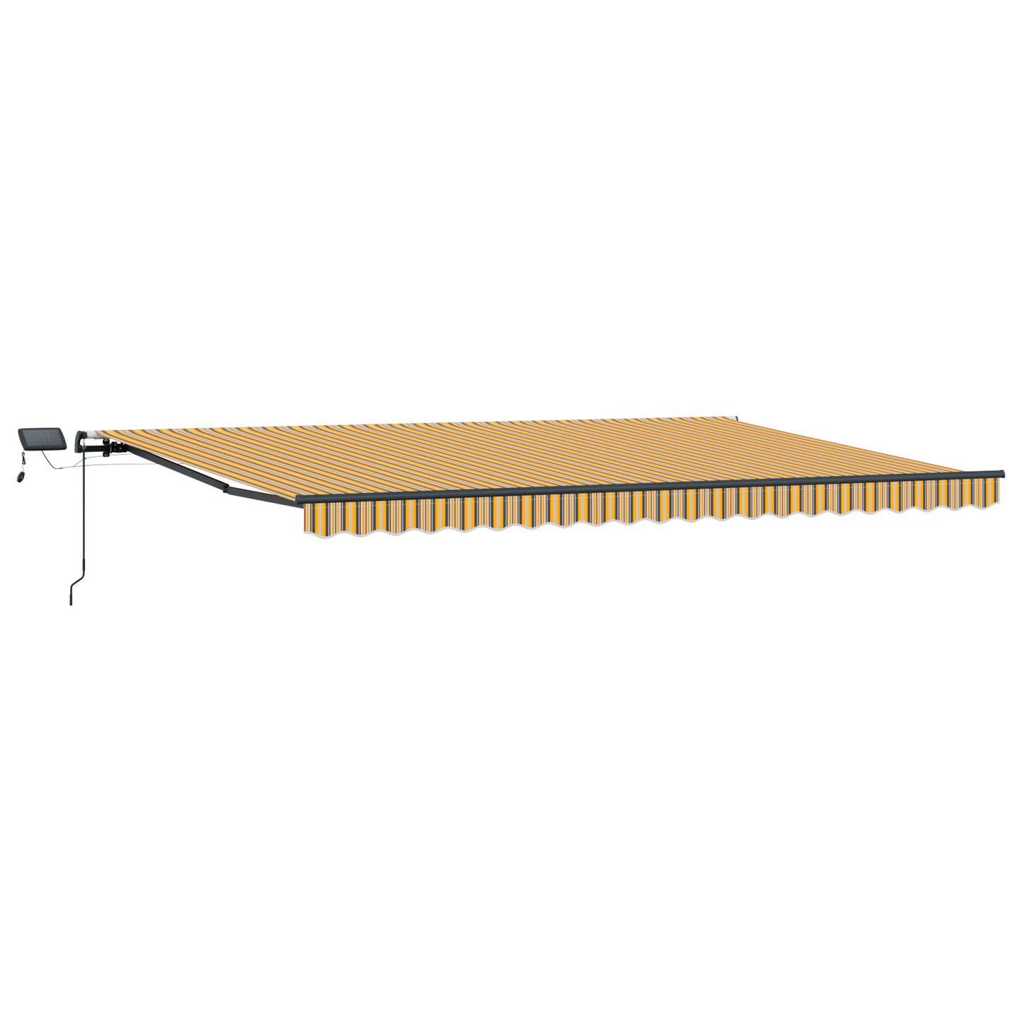 Manuel Utrækkelig Markise med Led Multifarvet Stribe 500x300 Cm - billede 4